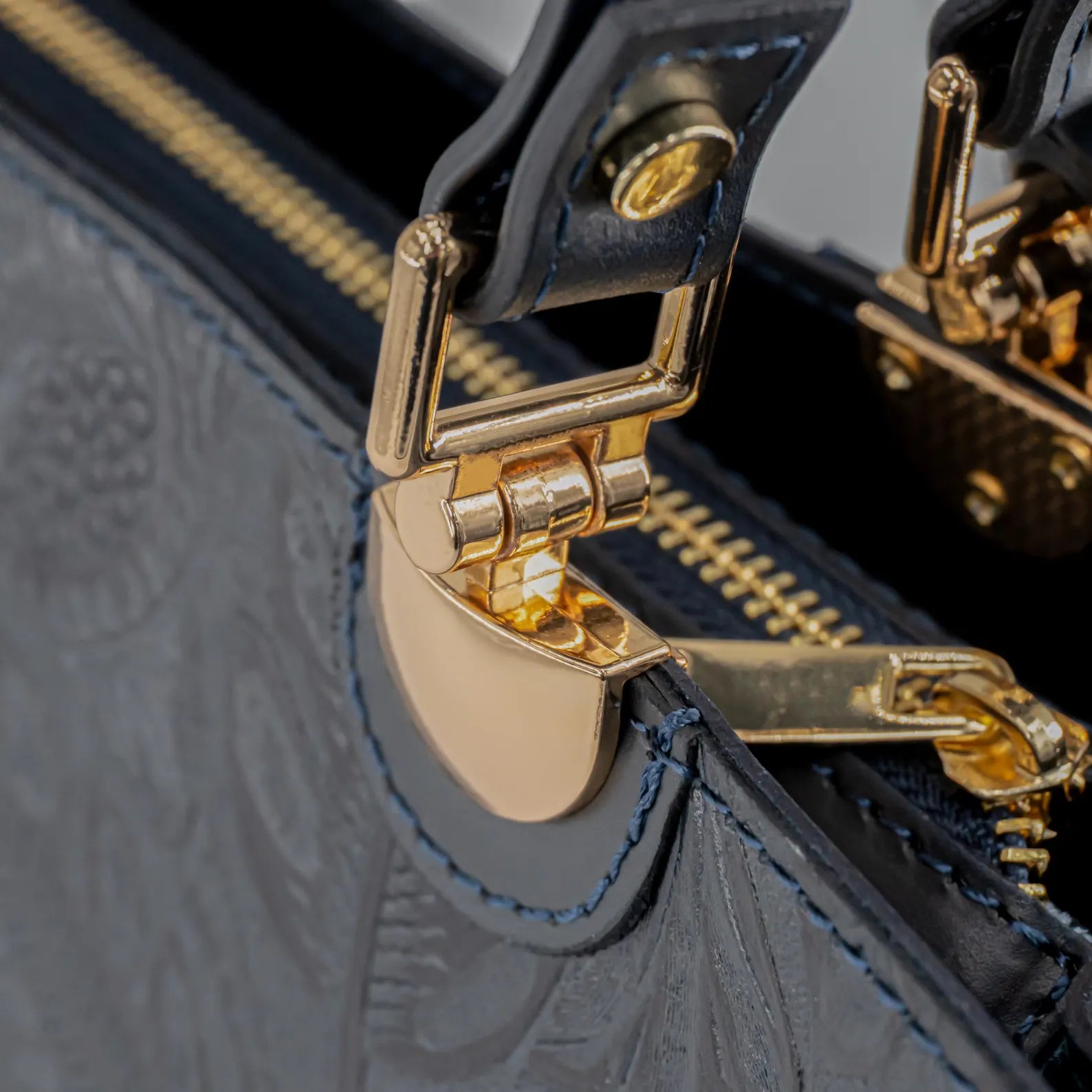 Italian Handmade Leather Bags For Woman | Elegant Embossed Leather Tote From Florence, Black Bag, Made in Italy | Top Handle Shoulder Bag