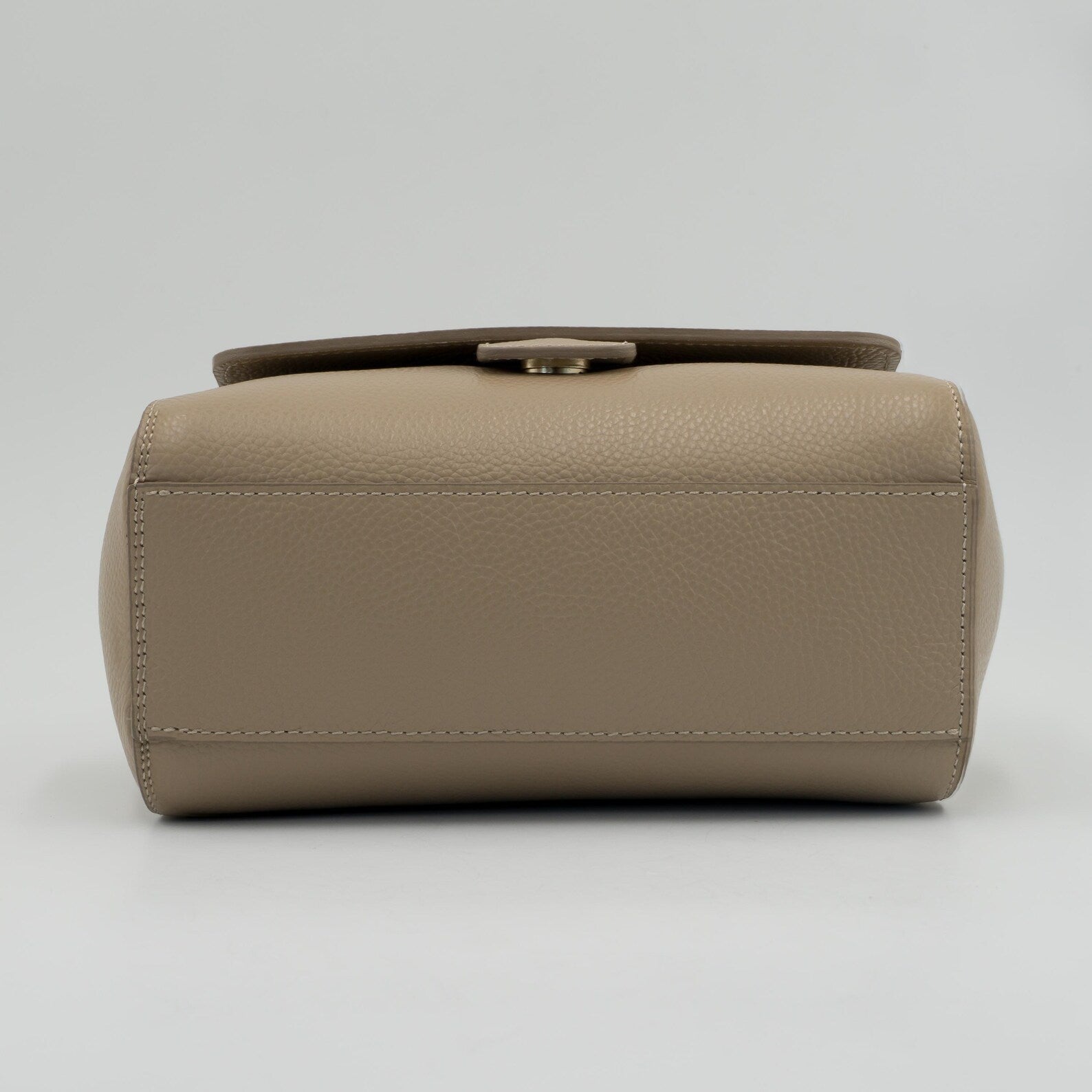 Italian Handmade Leather Bags For Woman | Elegant Top Handle Leather Bag From Florence, Biege Bag, Made in Italy