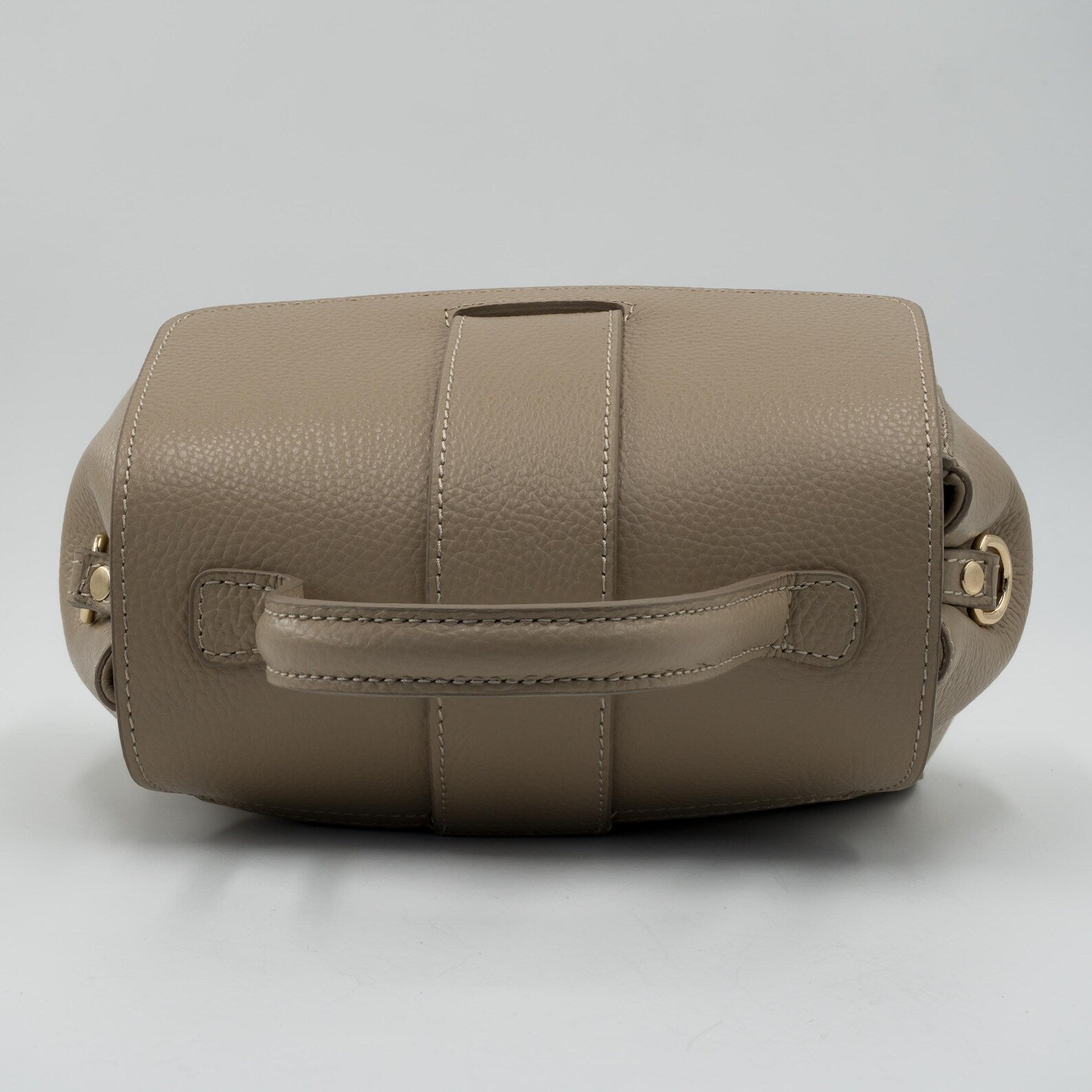 Italian Handmade Leather Bags For Woman | Elegant Top Handle Leather Bag From Florence, Biege Bag, Made in Italy