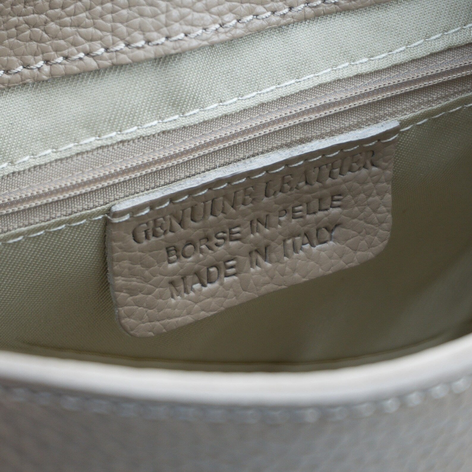 Italian Handmade Leather Bags For Woman | Elegant Top Handle Leather Bag From Florence, Biege Bag, Made in Italy