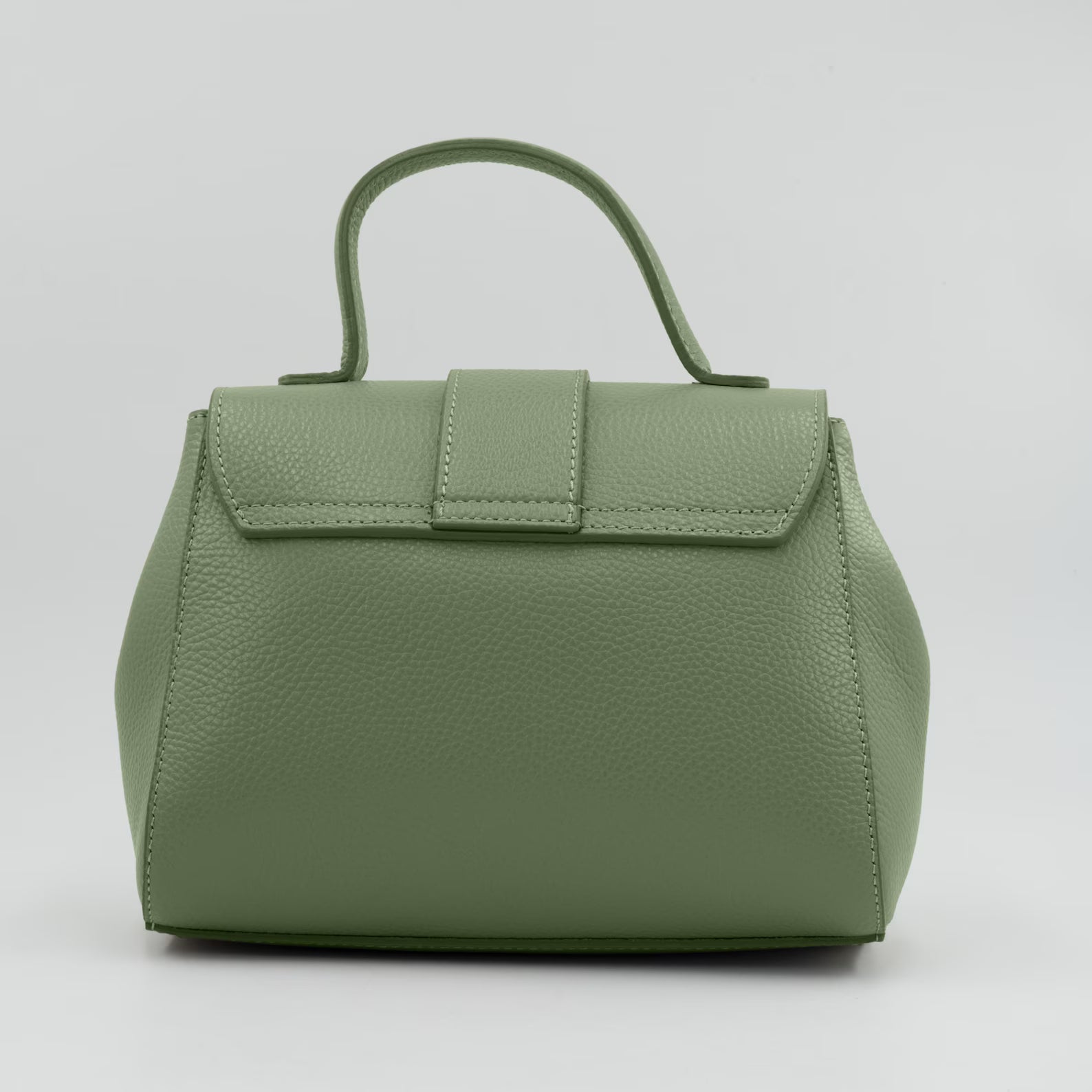 Italian Handmade Leather Bags For Woman | Elegant Top Handle Leather Bag From Florence, Green Bag, Made in Italy
