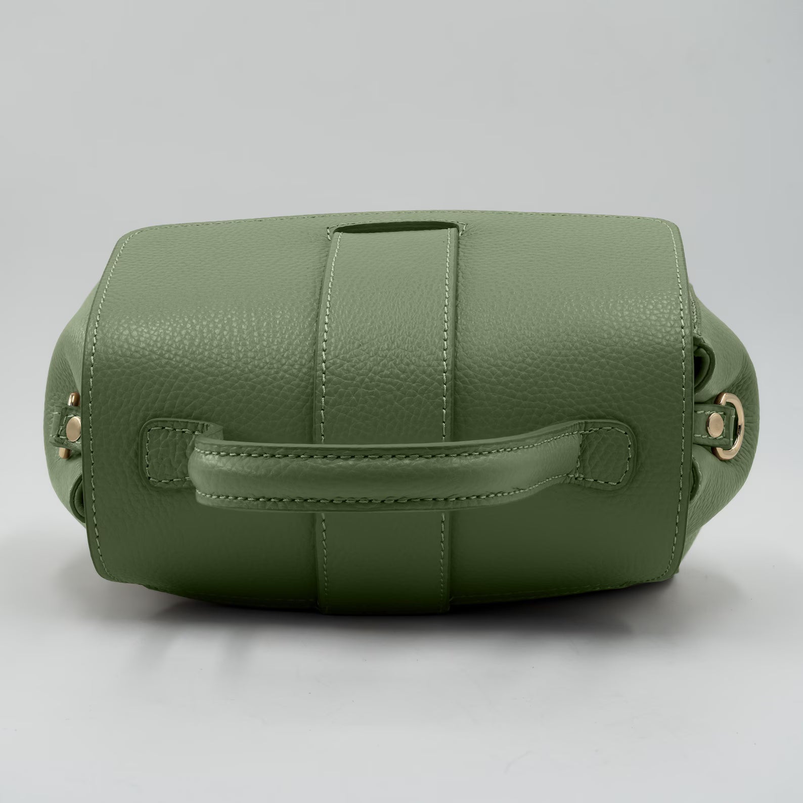 Italian Handmade Leather Bags For Woman | Elegant Top Handle Leather Bag From Florence, Green Bag, Made in Italy