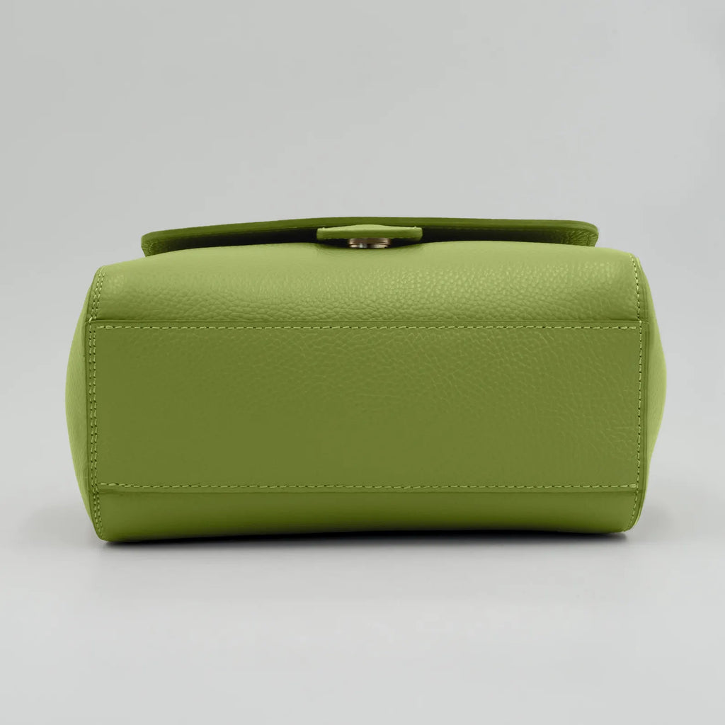 Italian Handmade Leather Bag for Women | Elegant Light Green Tote From Florence, Made in Italy | Leather Top Handle Purse