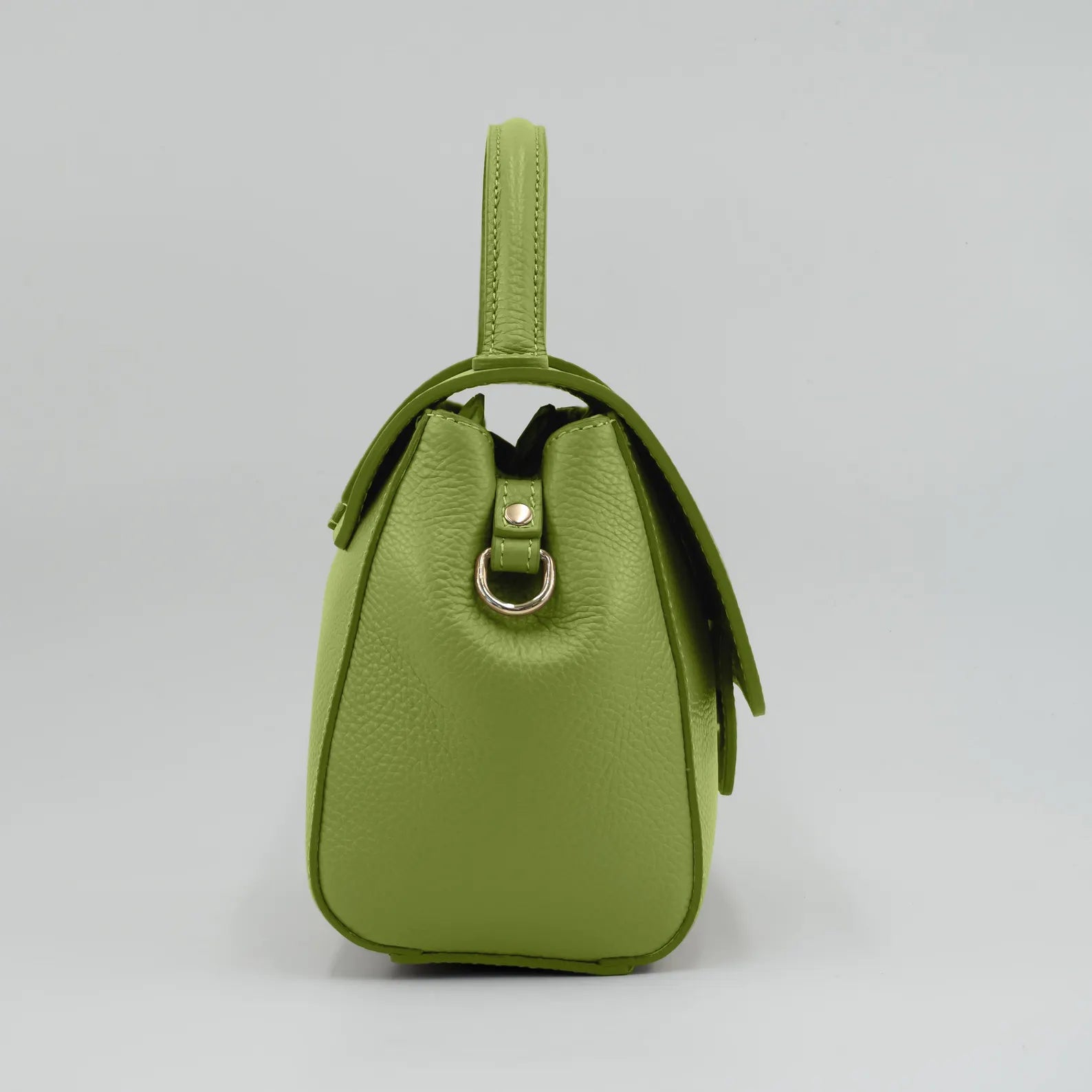 Italian Handmade Leather Bag for Women | Elegant Light Green Tote From Florence, Made in Italy | Leather Top Handle Purse