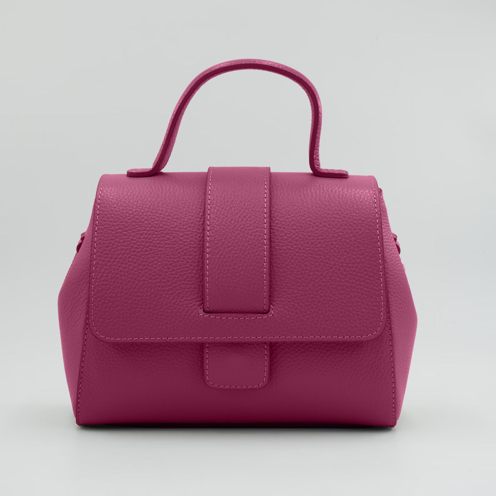 Italian Handmade Leather Bag for Women | Elegant Pink Tote From Florence, Made in Italy | Pebbled Leather Top Handle Purse