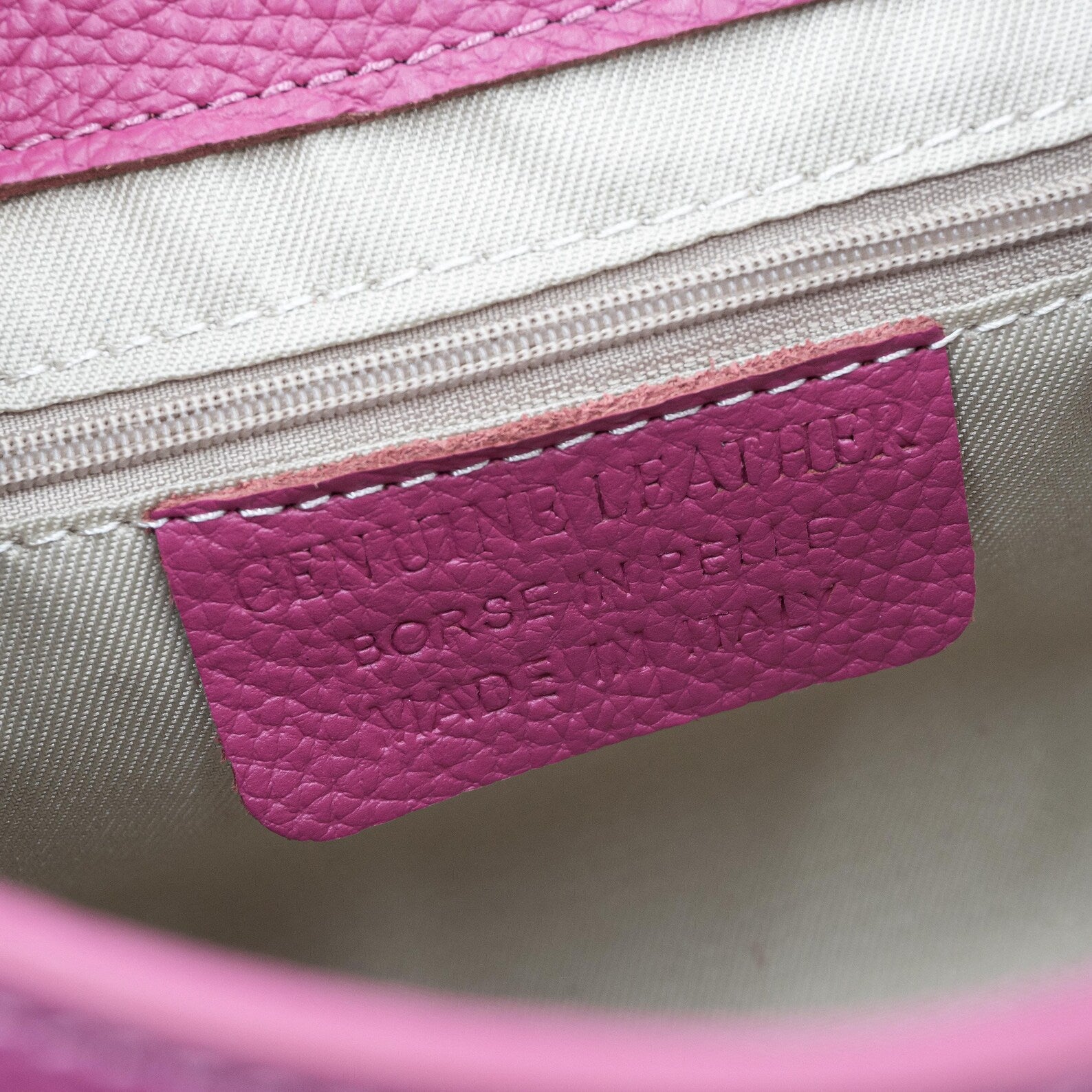 Italian Handmade Leather Bag for Women | Elegant Pink Tote From Florence, Made in Italy | Pebbled Leather Top Handle Purse