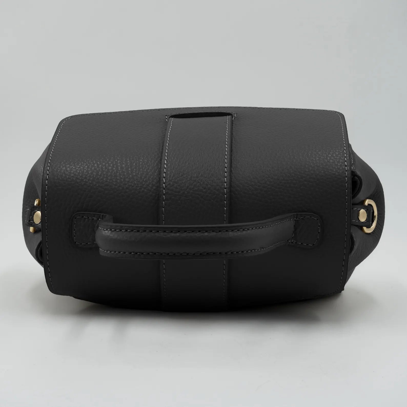 Italian Handmade Leather Bag for Women | Elegant Black Tote From Florence, Made in Italy | Pebbled Leather Top Handle Purse