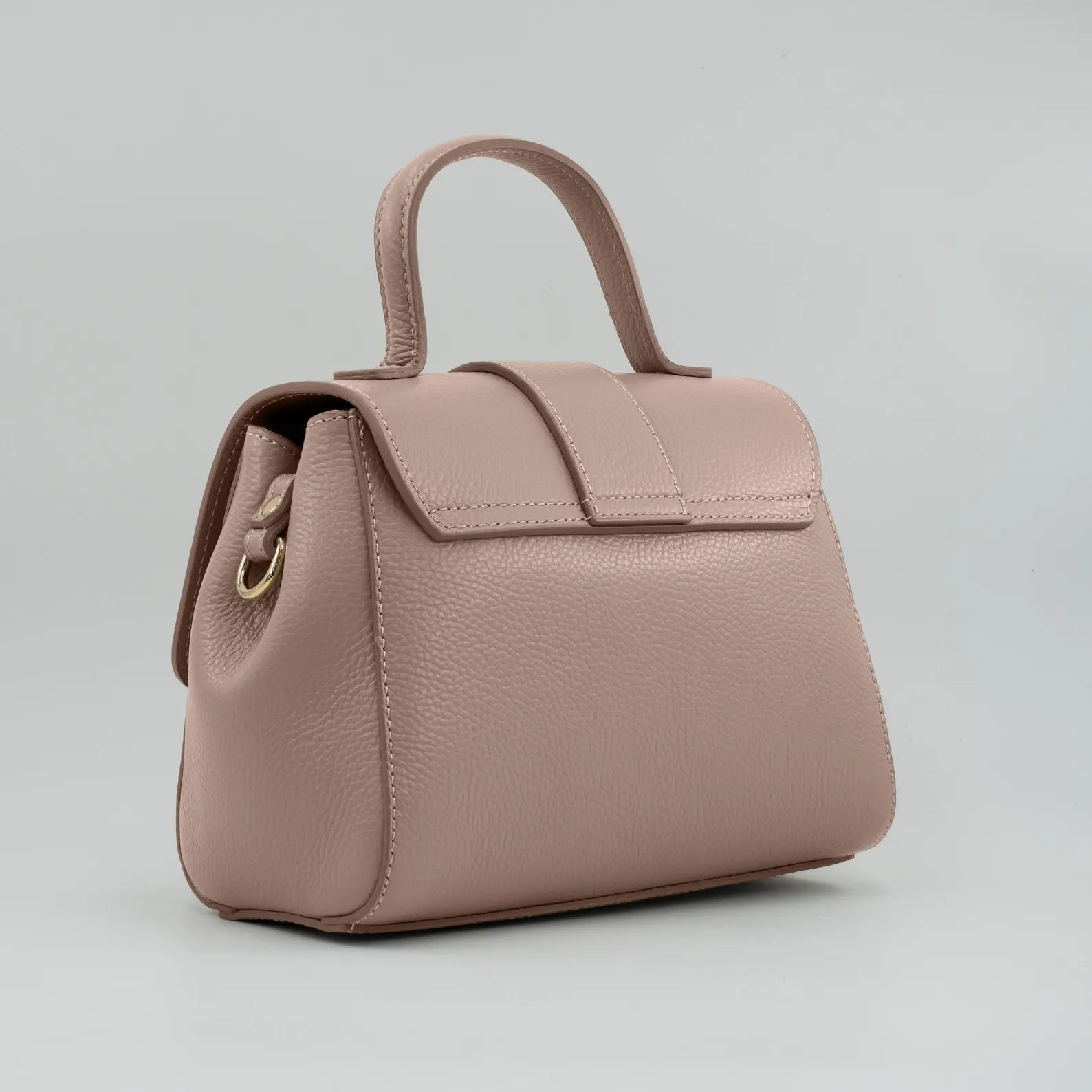 Italian Handmade Leather Bag for Women | Elegant Black Tote From Florence, Made in Italy | Pebbled Leather Top Handle Purse