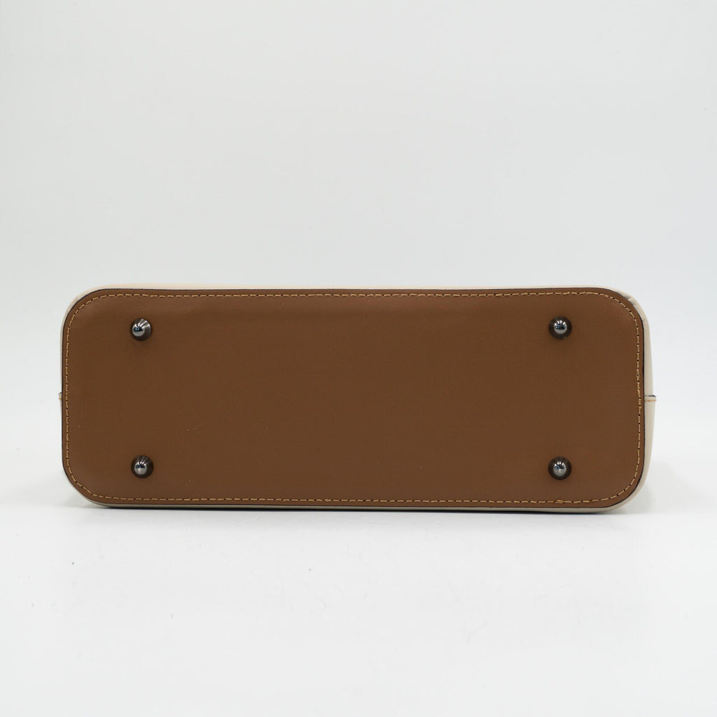 Italian Handmade Leather Bag for Women | Elegant Beige & Brown Tote From Florence, Made in Italy | Genuine Leather Purse