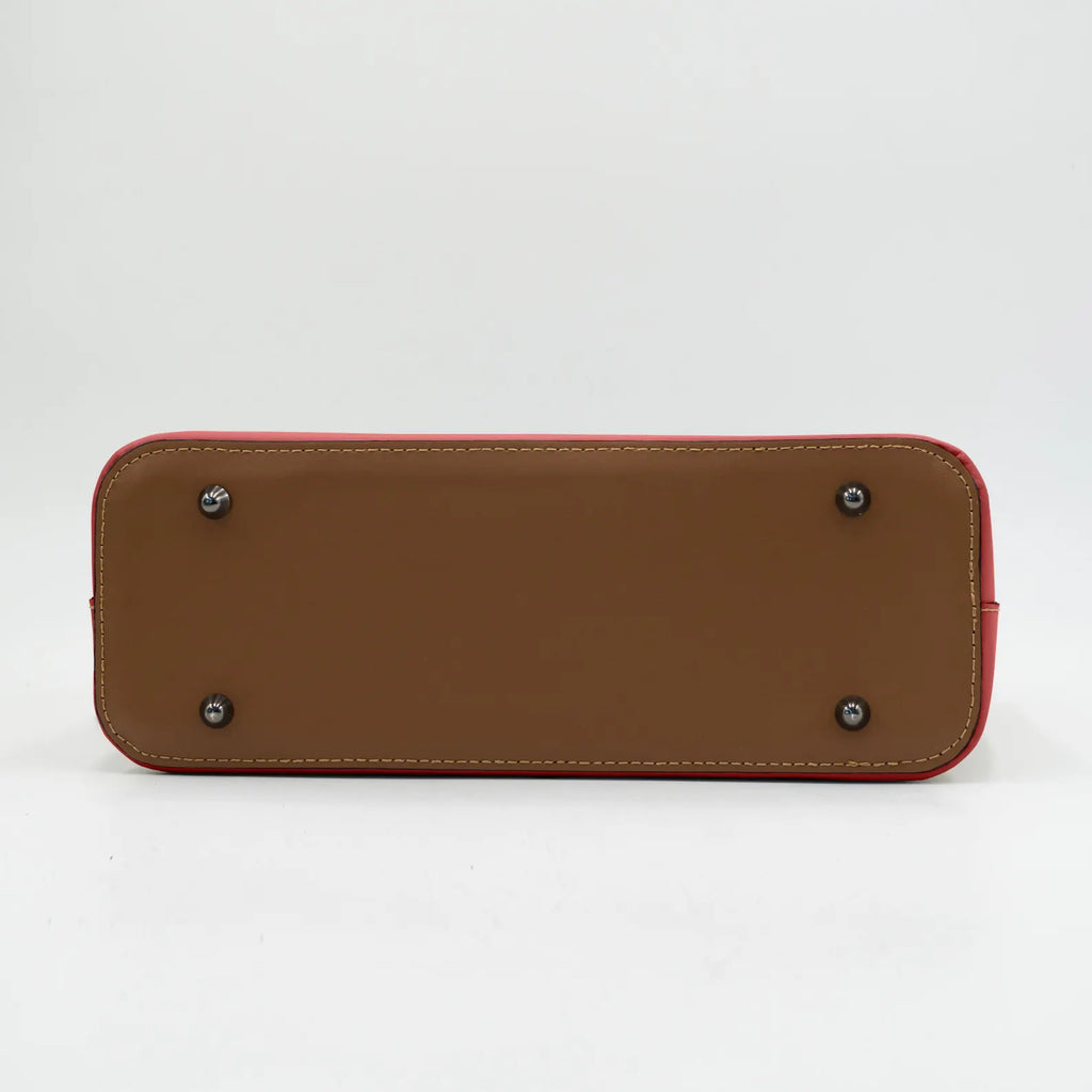 Italian Handmade Leather Bags for Women | Elegant Two-Tone Tote From Florence, Red & Brown Leather Purse, Made in Italy