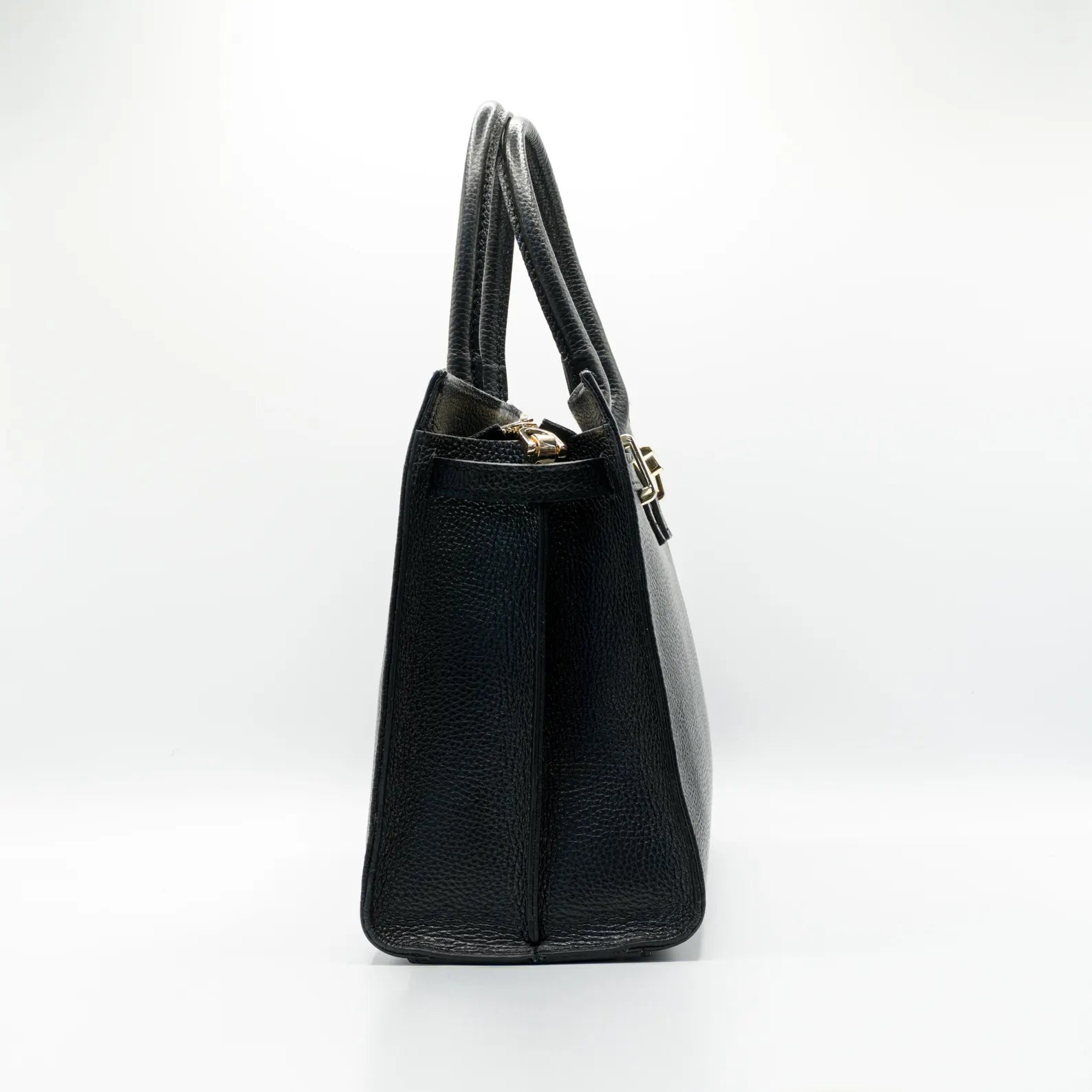 Italian Handmade Leather Bag for Women | Elegant Black Leather Tote From Florence, Made in Italy | Luxury Top Handle Purse