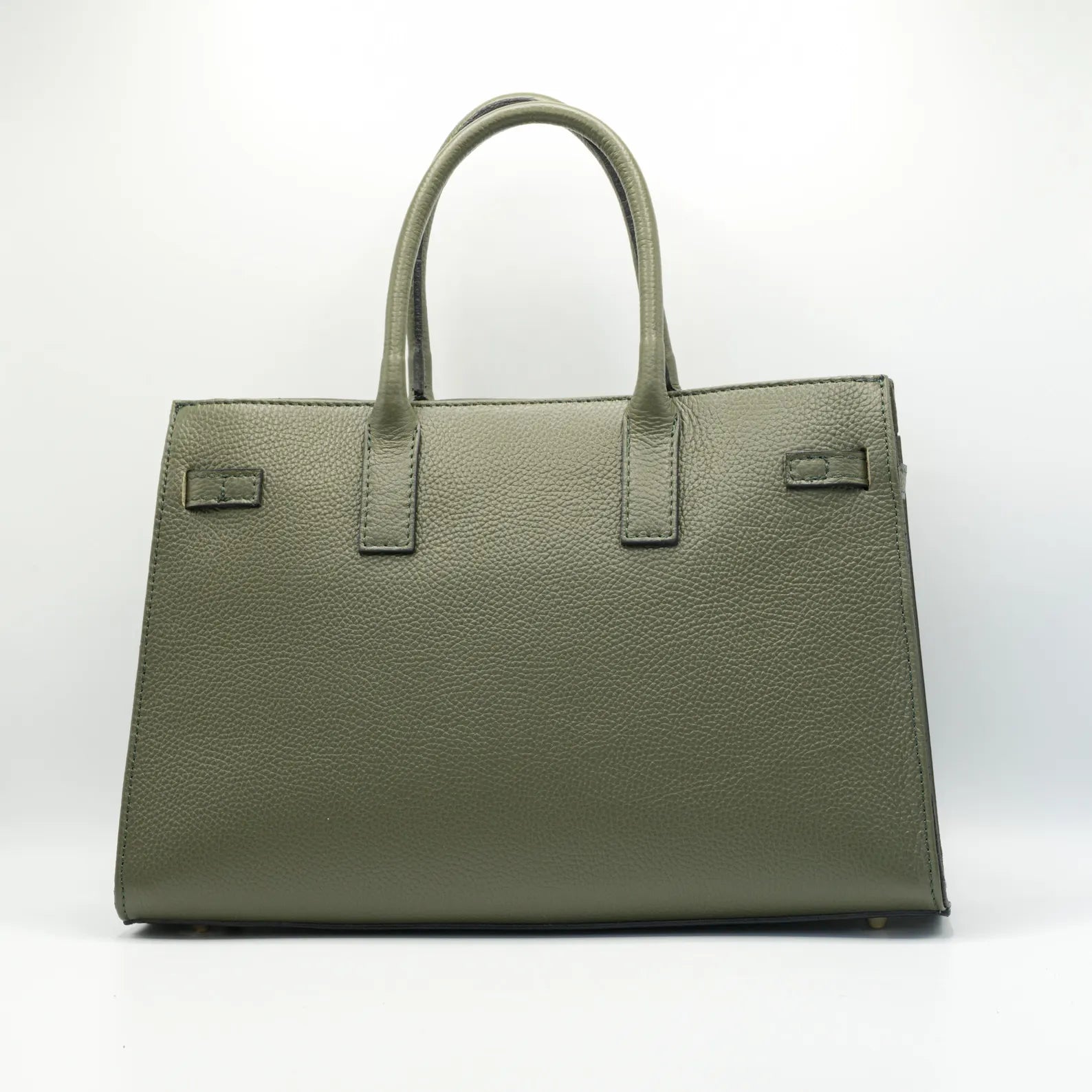 Italian Handmade Leather Bag for Women | Elegant Green Leather Tote From Florence, Made in Italy | Luxury Top Handle Purse