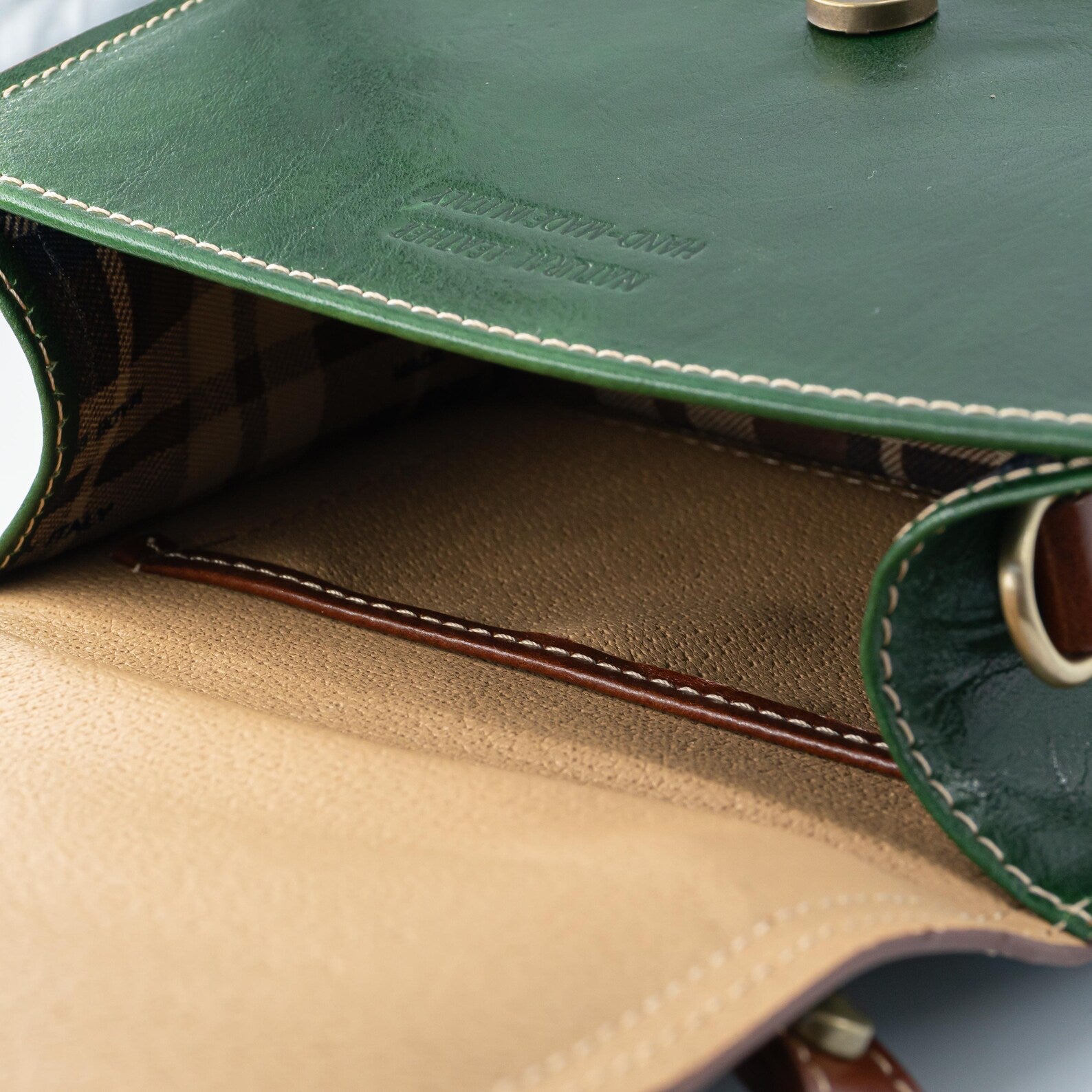 Italian Handmade Leather Bag for Women | Elegant Green Leather Purse Crossbody & Top Handle Ita Bag | From Florence, Made in Italy