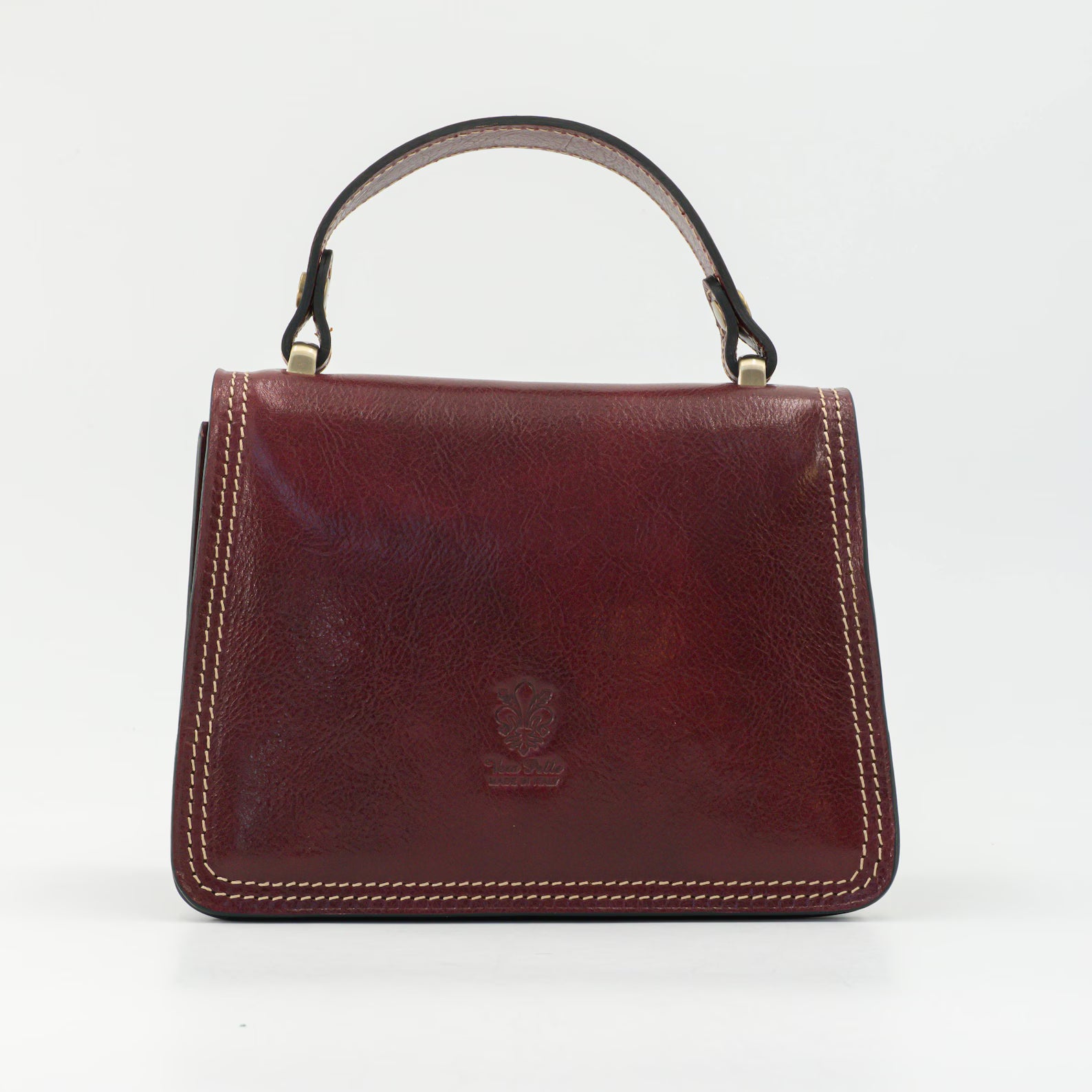 Italian Handmade Leather Bag for Women | Vintage Burgundy Crossbody from Florence | Small Elegant Shoulder Bag – Made in Italy