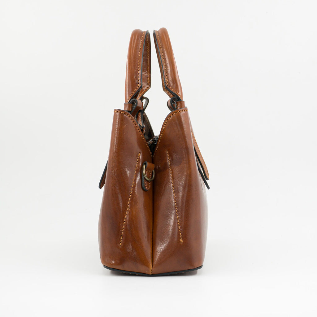 Italian Handmade Leather Bags for Women | Elegant Brown Tote From Florence, Made in Italy | Crossbody & Top Handle Ita Bag