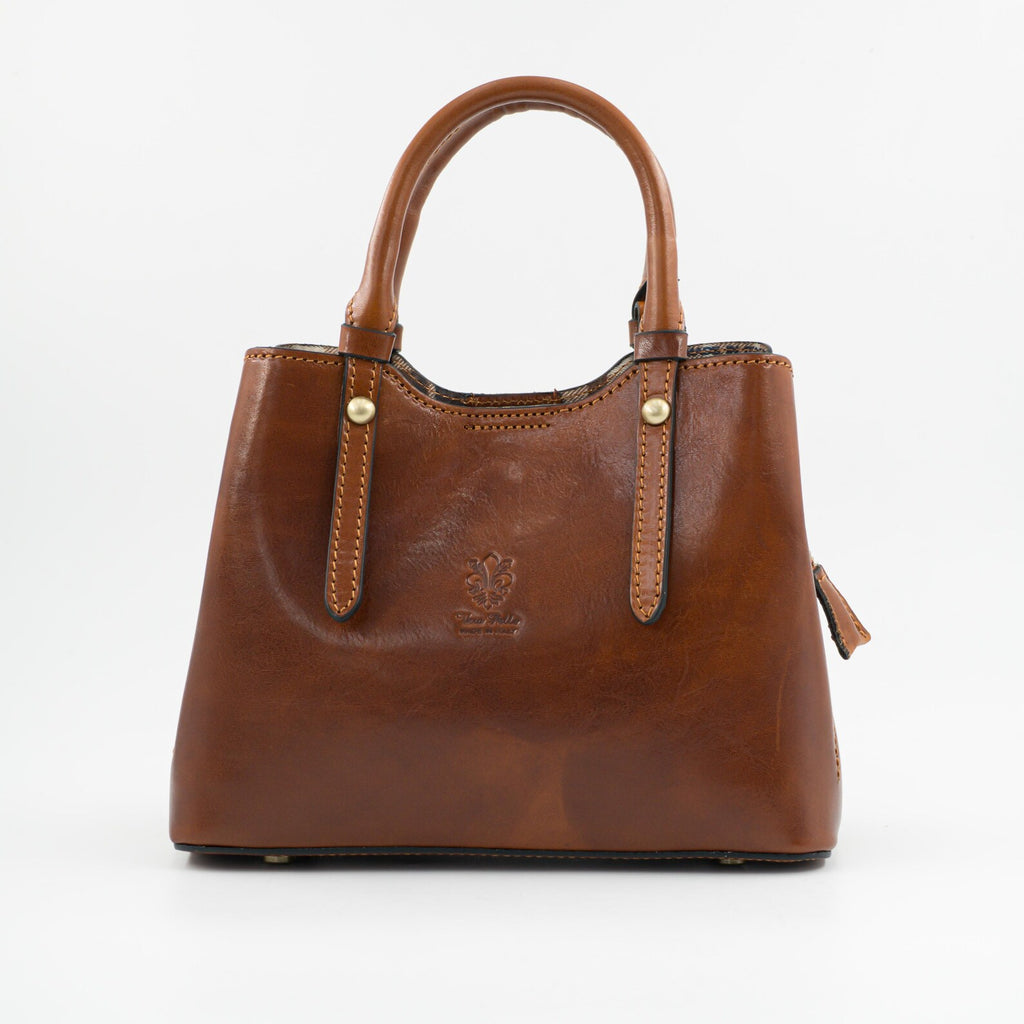 Italian Handmade Leather Bags for Women | Elegant Brown Tote From Florence, Made in Italy | Crossbody & Top Handle Ita Bag