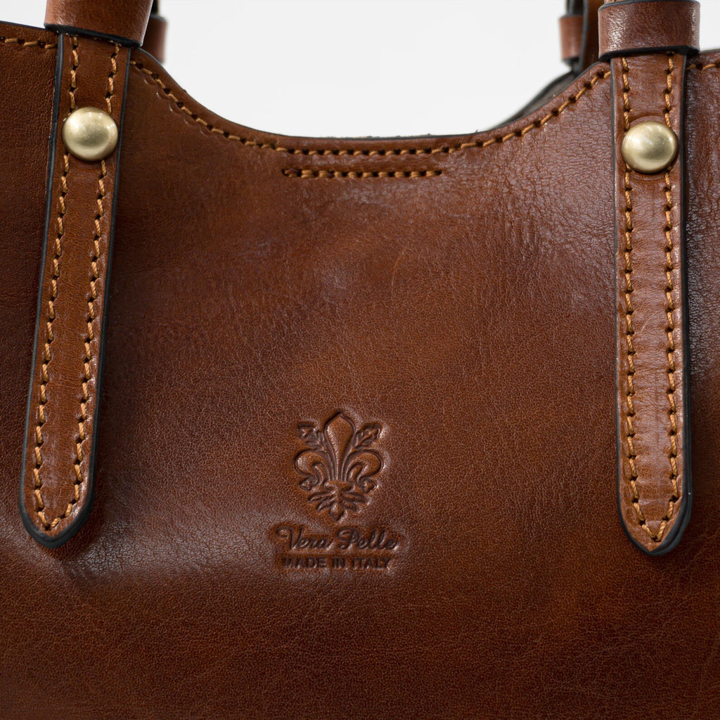 Italian Handmade Leather Bags for Women | Elegant Brown Tote From Florence, Made in Italy | Crossbody & Top Handle Ita Bag
