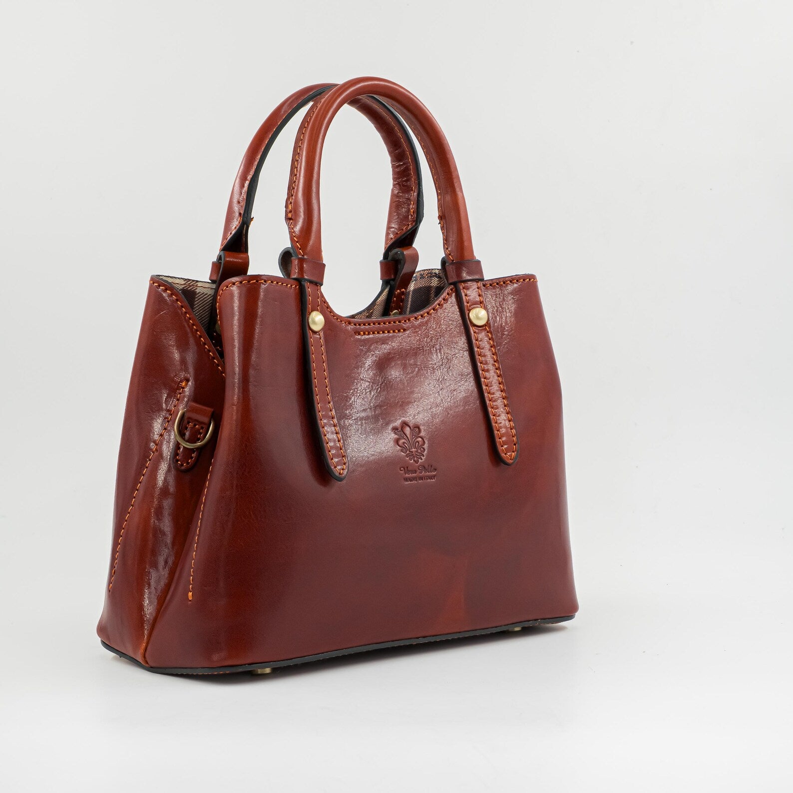 Italian Handmade Leather Bag for Women | From Florence, Made in Italy | Dark Brown Tote Bag | Leather Top Handle & Crossbody