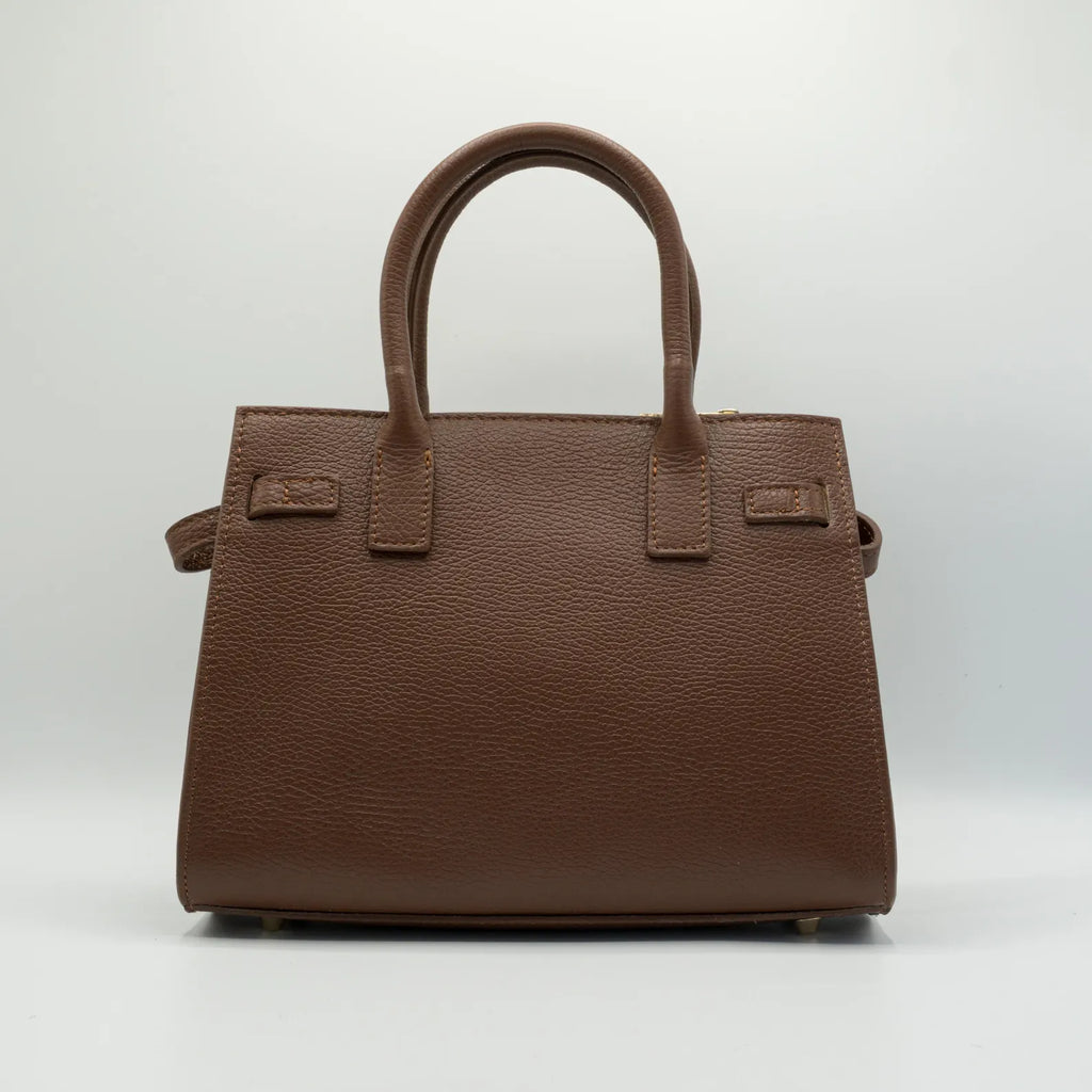 Italian Handmade Leather Bag for Women | Elegant Dark Brown Leather Tote Bag From Florence, Made in Italy | Top-Handle Satchel