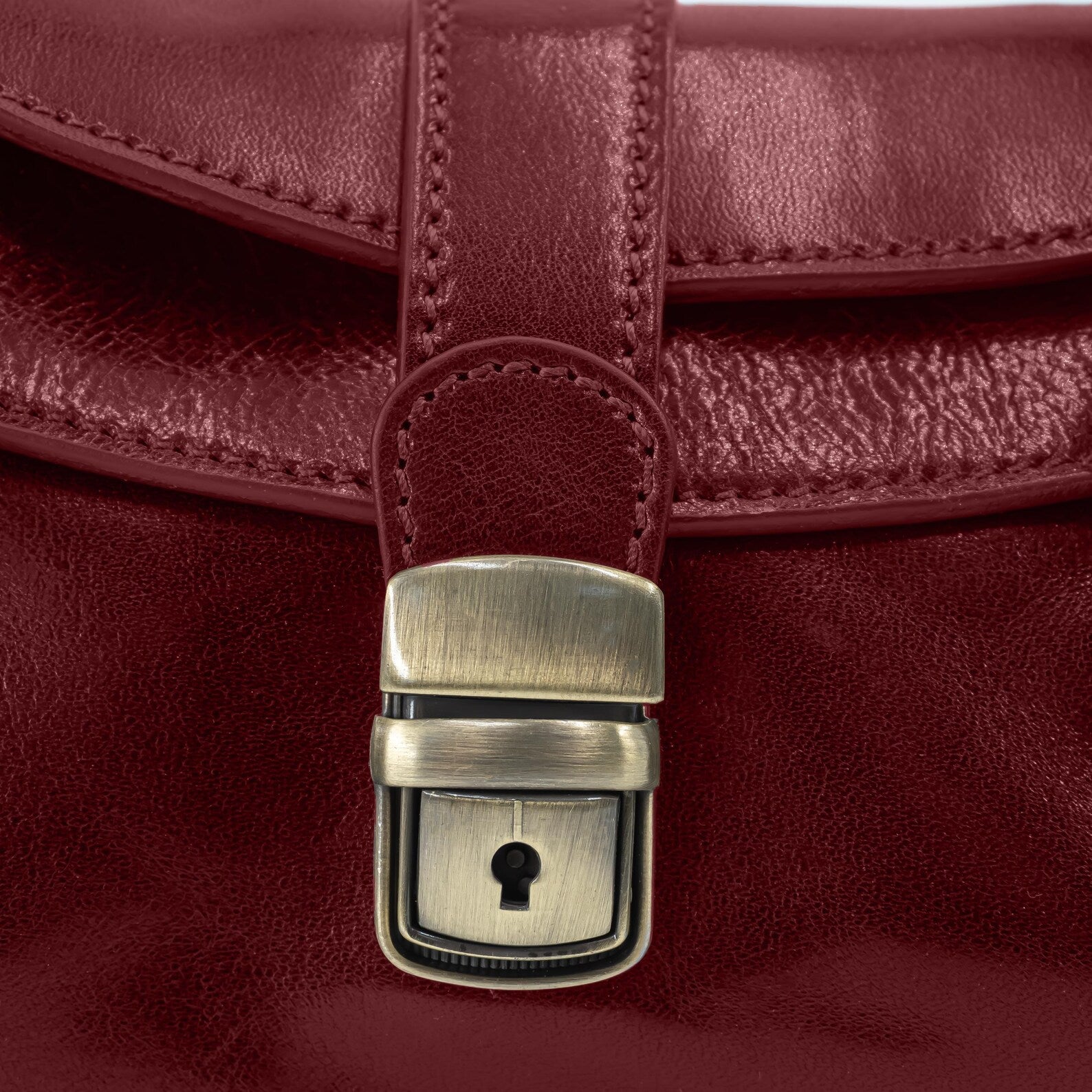 Italian Handmade Leather Bag for Women | Elegant Shoulder Bag From Florence, Burgundy Red Purse, Made in Italy | Top Handle Tote