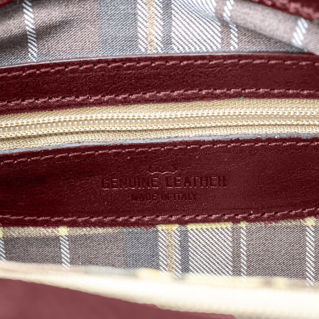 Italian Handmade Leather Bag for Women | Elegant Shoulder Bag From Florence, Burgundy Red Purse, Made in Italy | Top Handle Tote