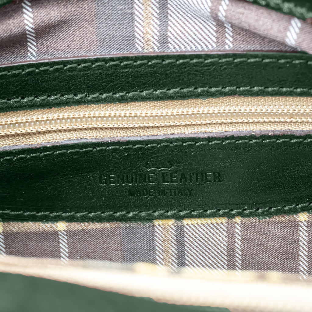 Italian Handmade Leather Bag for Women | Elegant Shoulder Bag From Florence, dark green Purse, Made in Italy | Top Handle Tote