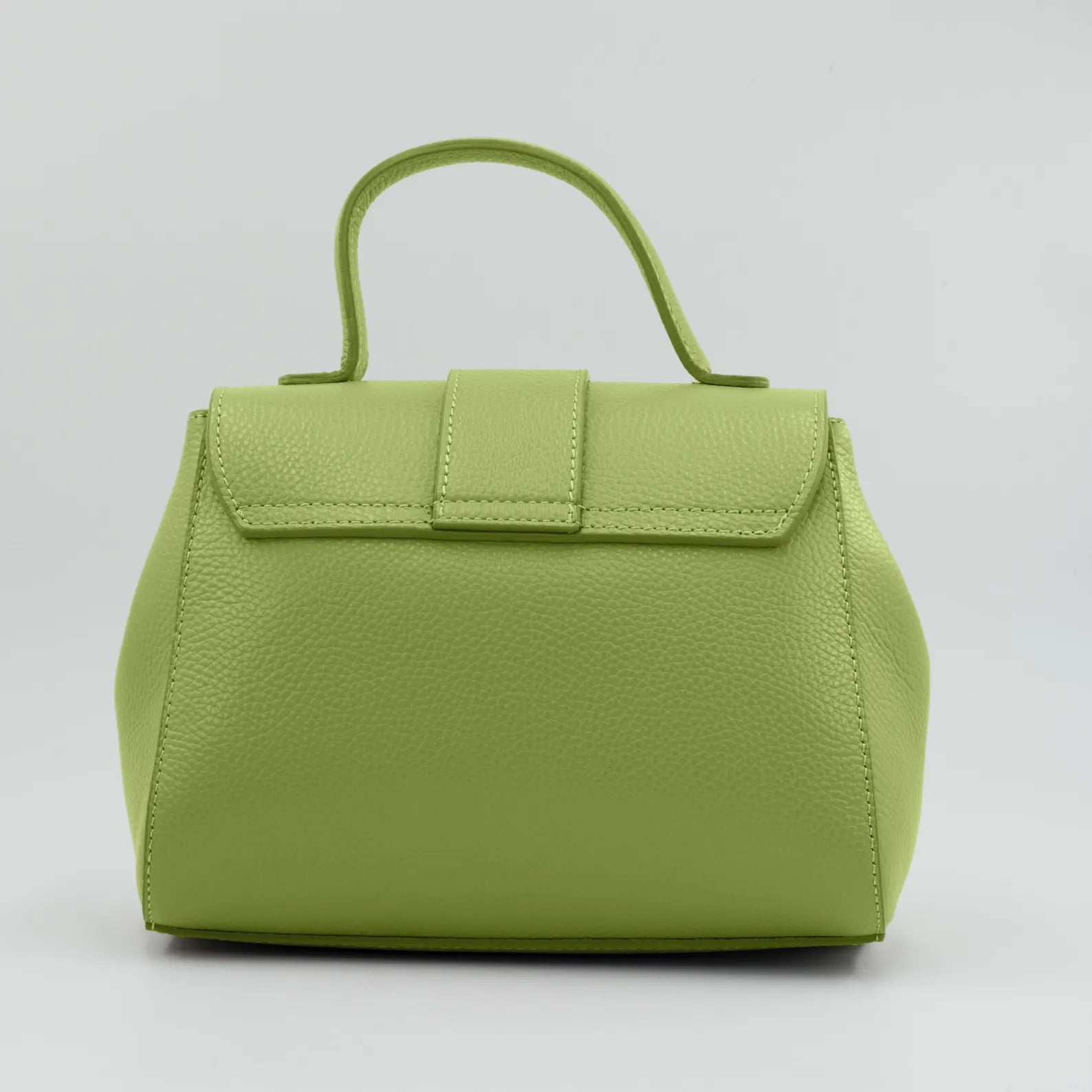Italian Handmade Leather Bag for Women | Elegant Light Green Tote From Florence, Made in Italy | Leather Top Handle Purse