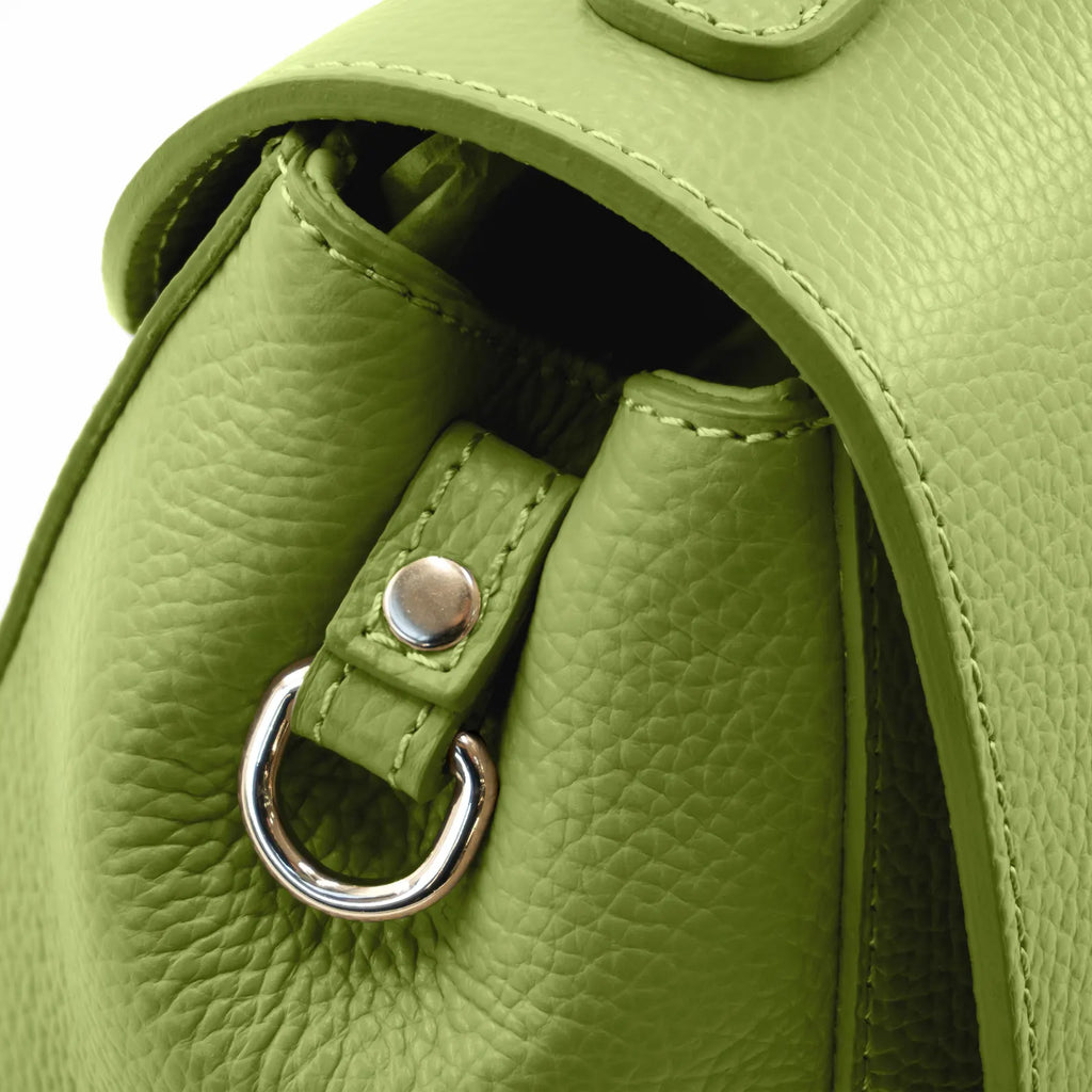 Italian Handmade Leather Bag for Women | Elegant Light Green Tote From Florence, Made in Italy | Leather Top Handle Purse