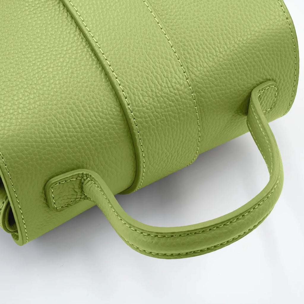 Italian Handmade Leather Bag for Women | Elegant Light Green Tote From Florence, Made in Italy | Leather Top Handle Purse