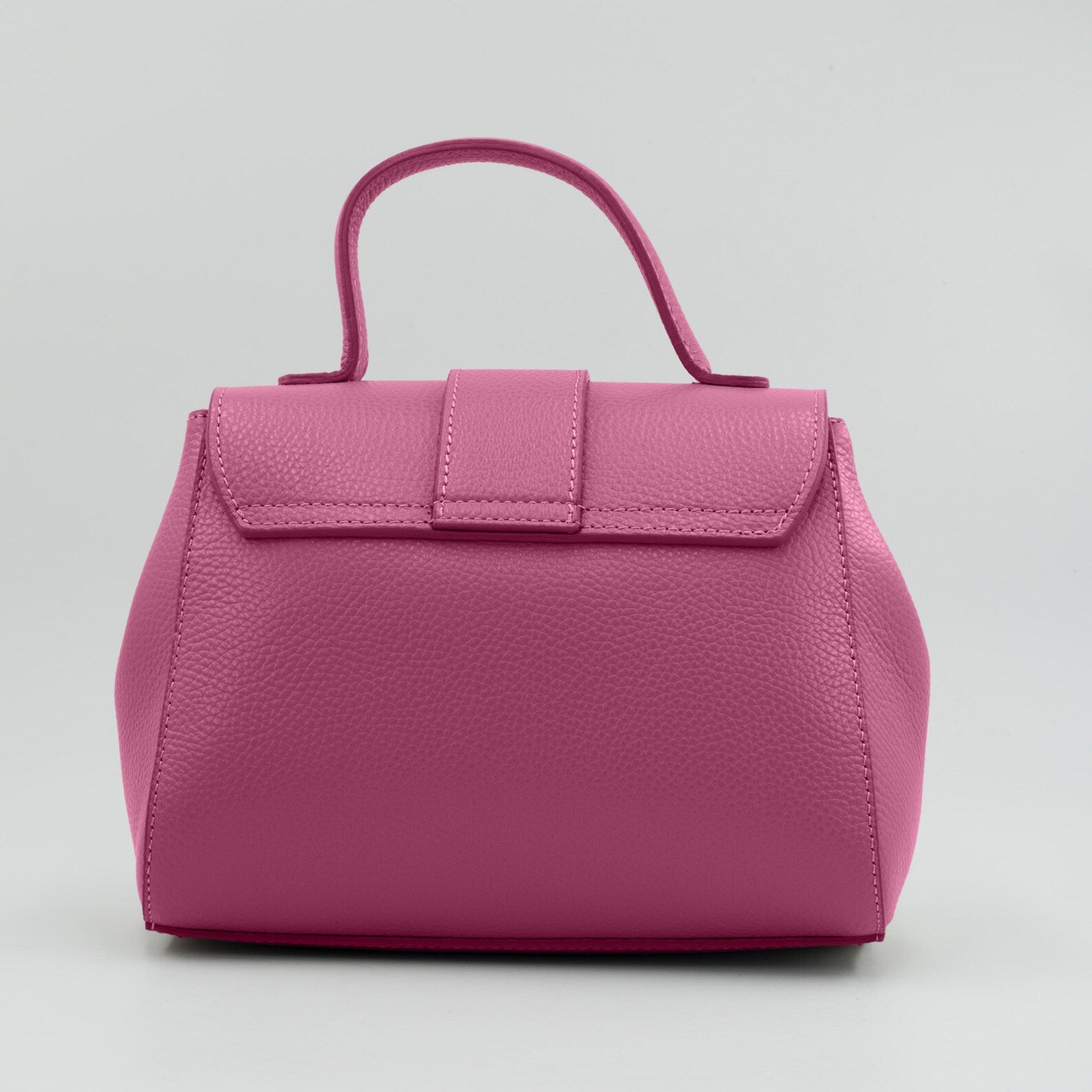 Italian Handmade Leather Bag for Women | Elegant Pink Tote From Florence, Made in Italy | Pebbled Leather Top Handle Purse
