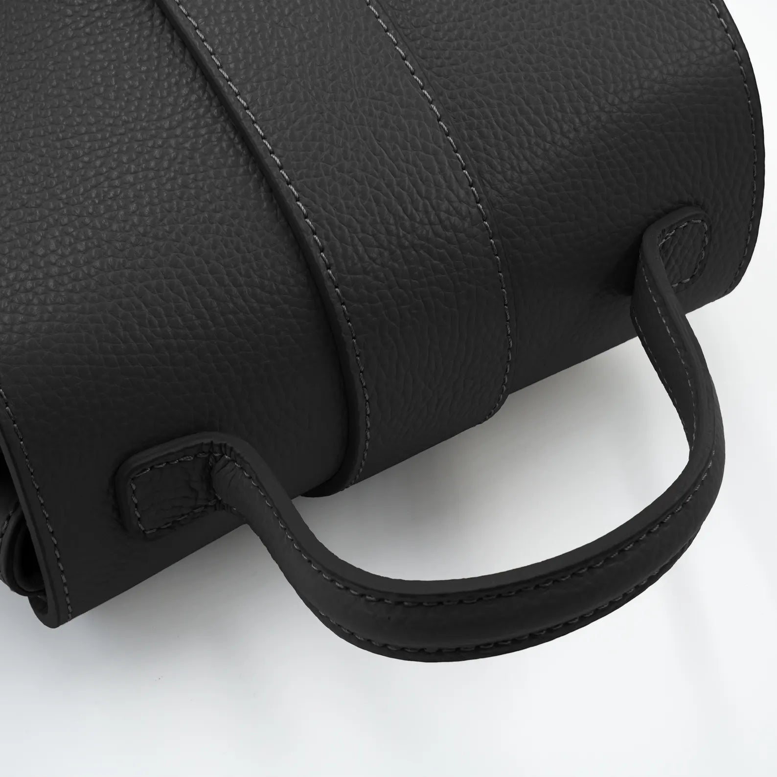 Italian Handmade Leather Bag for Women | Elegant Black Tote From Florence, Made in Italy | Pebbled Leather Top Handle Purse