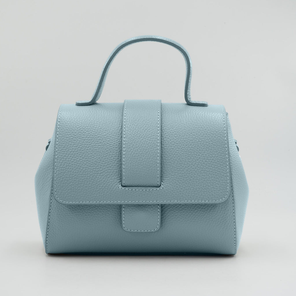 Italian Handmade Leather Bag for Women | Elegant Blue Tote From Florence, Made in Italy | Italian Leather Purse