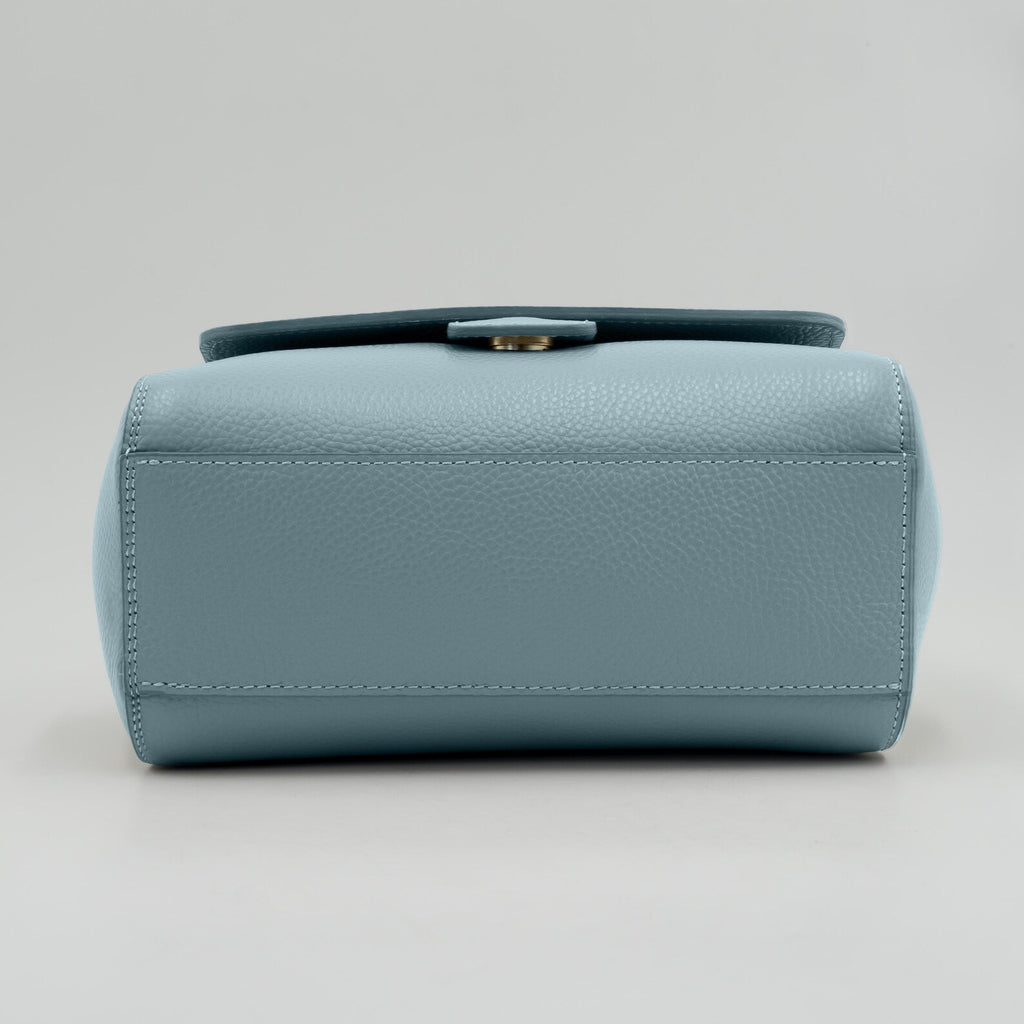 Italian Handmade Leather Bag for Women | Elegant Blue Tote From Florence, Made in Italy | Italian Leather Purse