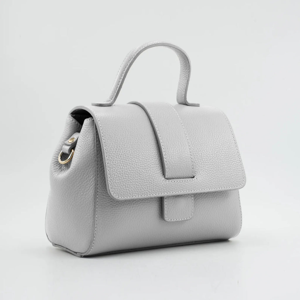 Italian Handmade Leather Bag for Women | Elegant Light Blue Tote From Florence, Made in Italy | Italian Leather Purse