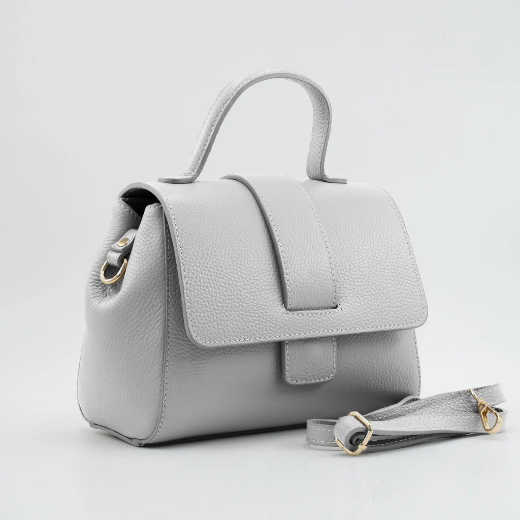 Italian Handmade Leather Bag for Women | Elegant Light Blue Tote From Florence, Made in Italy | Italian Leather Purse