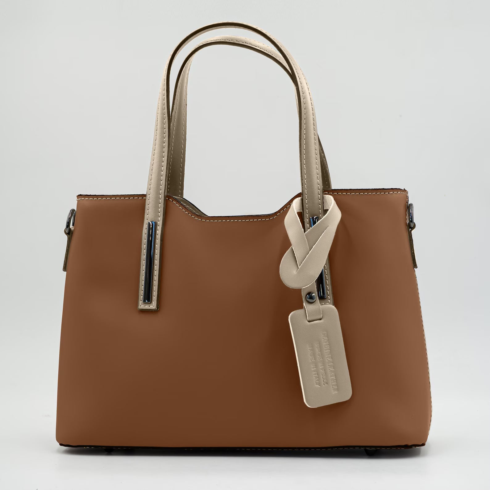 Italian Handmade Leather Bags for Women | Elegant Camel Leather Tote From Florence, Made in Italy | Work Purse