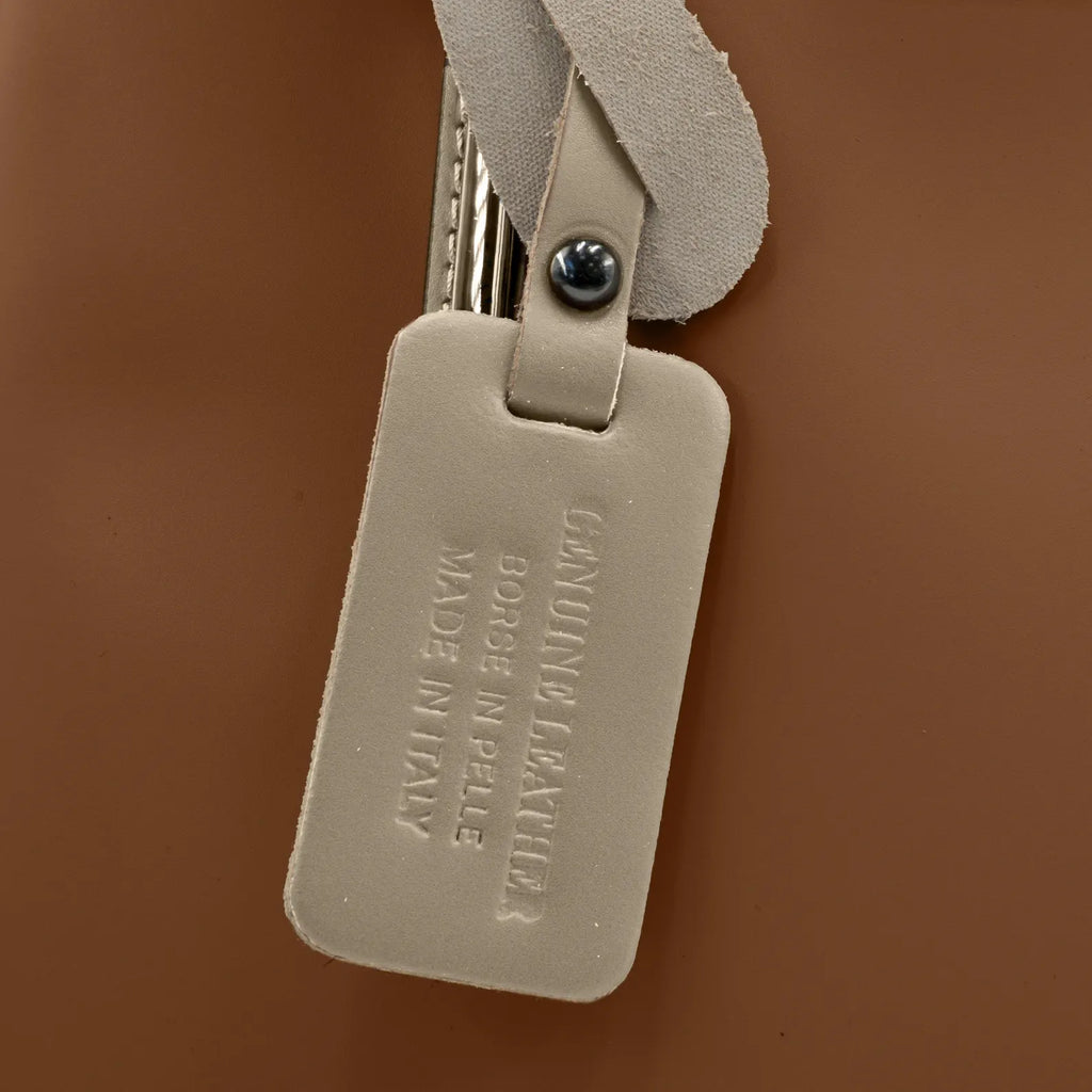 Italian Handmade Leather Bags for Women | Elegant Camel Leather Tote From Florence, Made in Italy | Work Purse