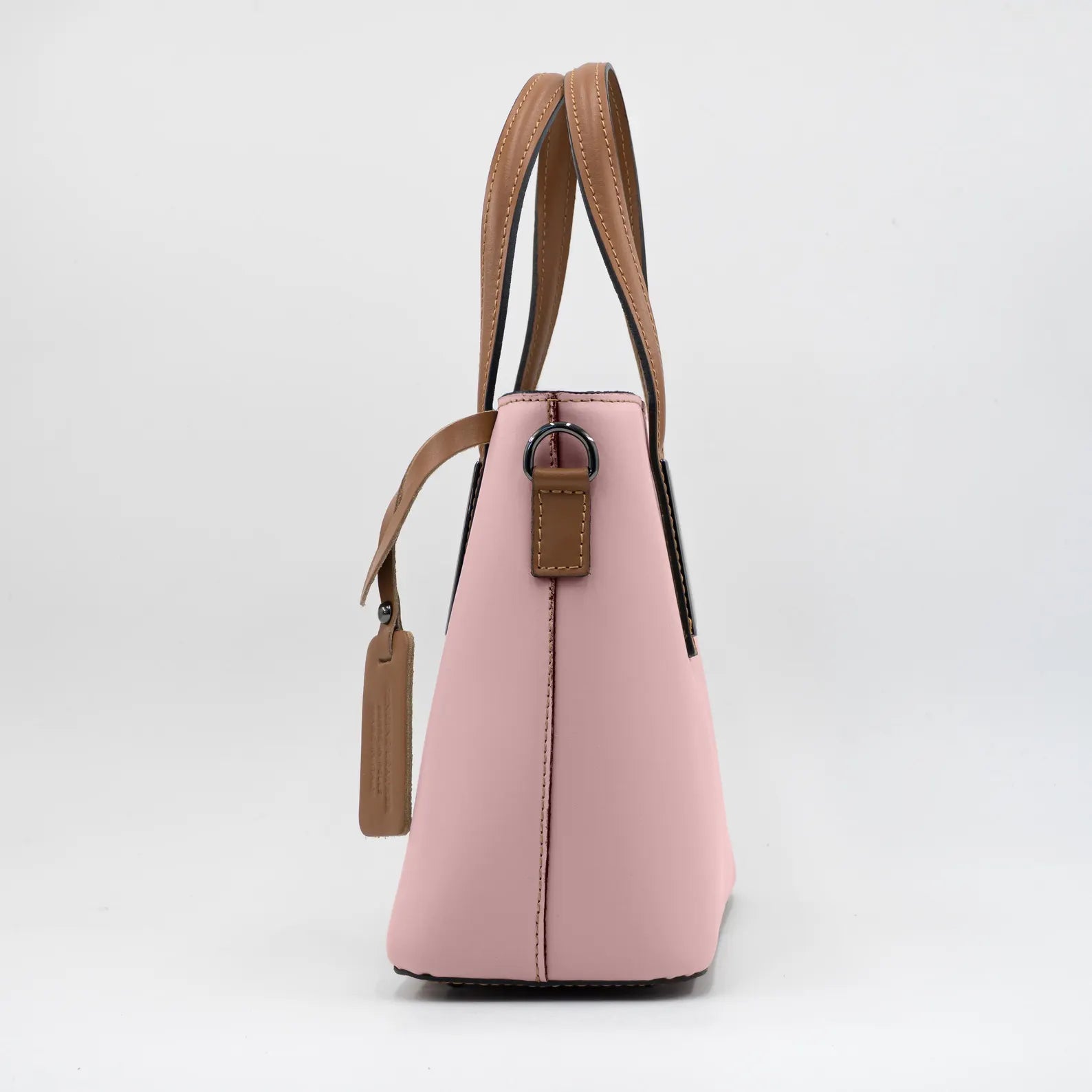 Italian Handmade Leather Bags for Women | Elegant Two-Tone Tote From Florence | Pink Leather Handbag | Made in Italy Purse | Shoulder Bag