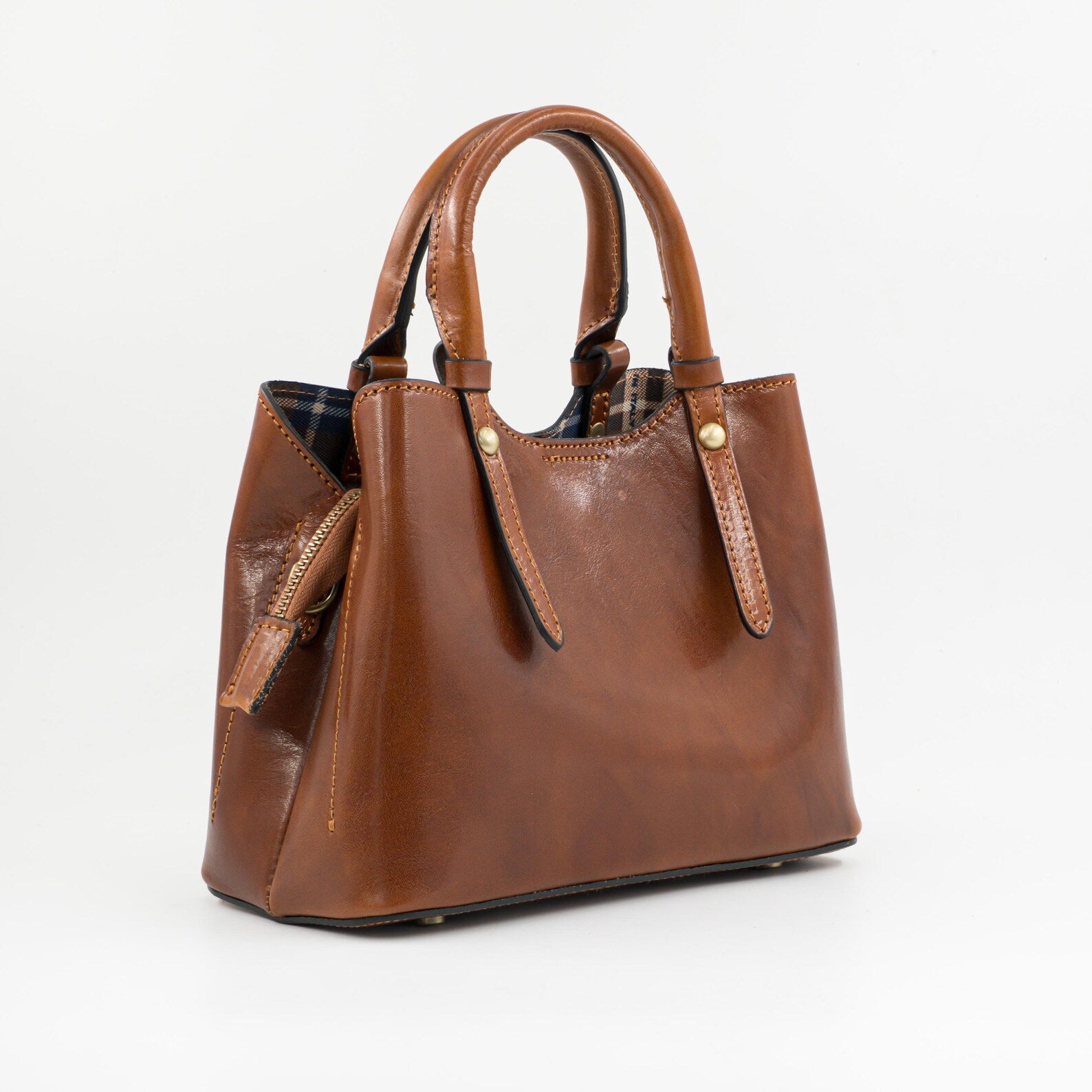 Italian Handmade Leather Bags for Women | Elegant Brown Tote From Florence, Made in Italy | Crossbody & Top Handle Ita Bag