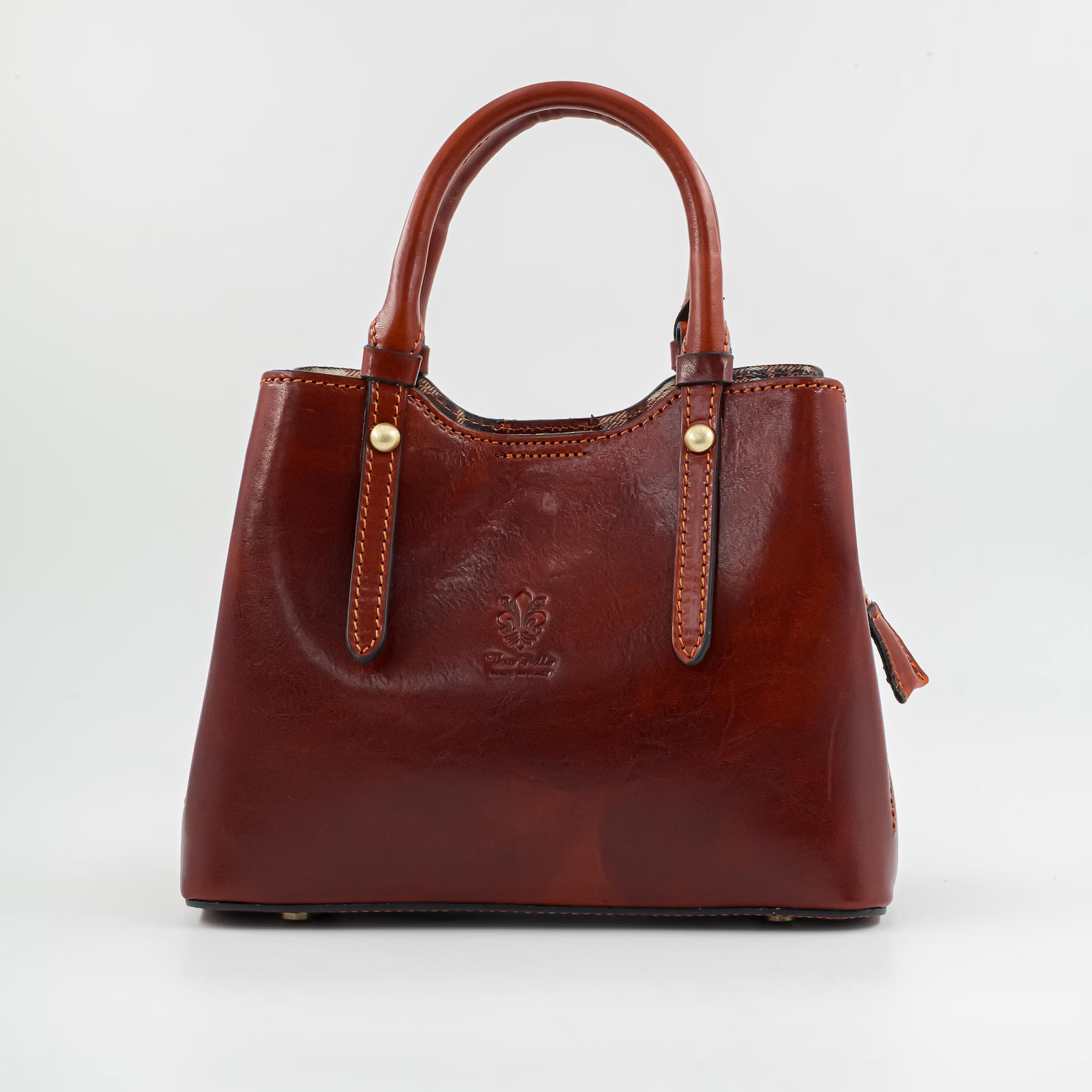 Italian Handmade Leather Bag for Women | From Florence, Made in Italy | Dark Brown Tote Bag | Leather Top Handle & Crossbody