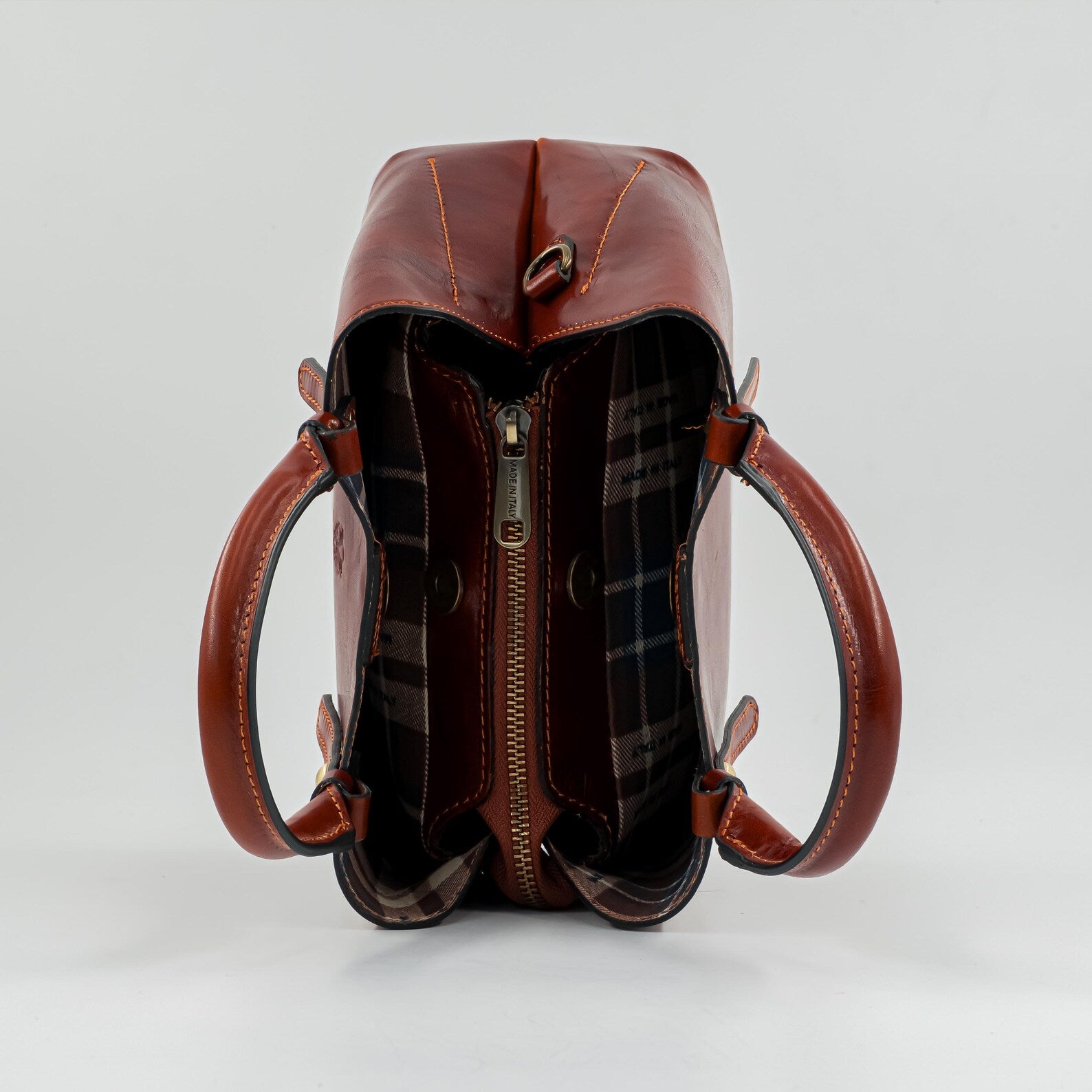 Italian Handmade Leather Bag for Women | From Florence, Made in Italy | Dark Brown Tote Bag | Leather Top Handle & Crossbody