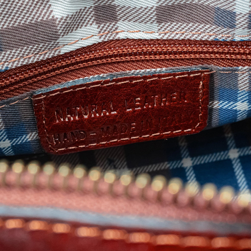 Italian Handmade Leather Bag for Women | From Florence, Made in Italy | Dark Brown Tote Bag | Leather Top Handle & Crossbody