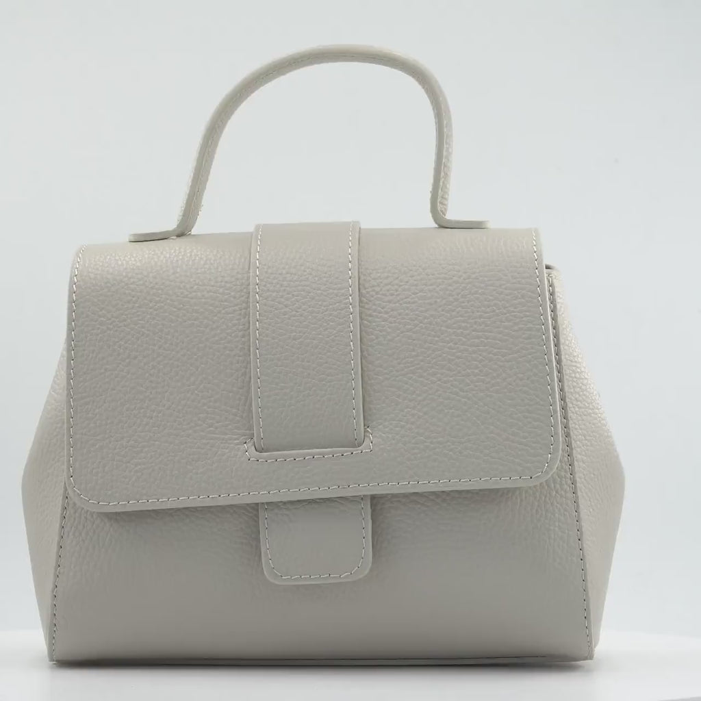 Italian Handmade Leather Bag for Women | Elegant Light Blue Tote From Florence, Made in Italy | Italian Leather Purse