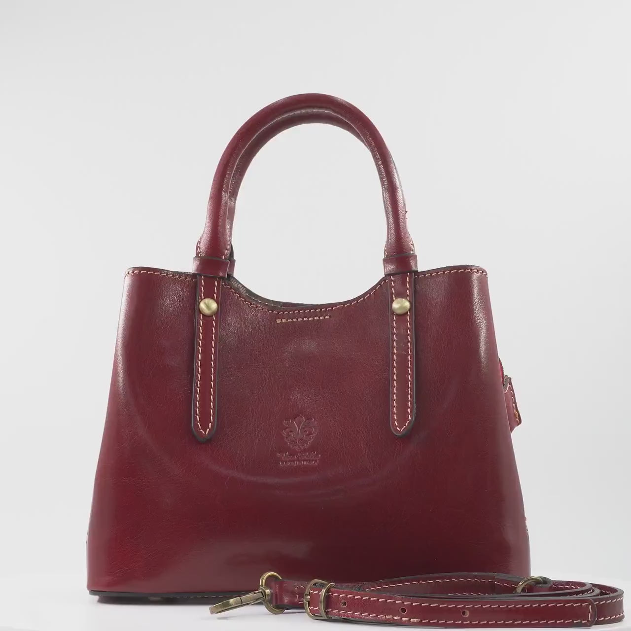 Italian Handmade Leather Bag for Women | From Florence, Made in Italy | Dark Brown Tote Bag | Leather Top Handle & Crossbody
