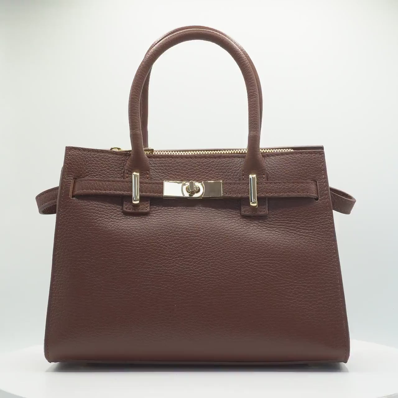 Italian Handmade Leather Bag for Women | Elegant Dark Brown Leather Tote Bag From Florence, Made in Italy | Top-Handle Satchel