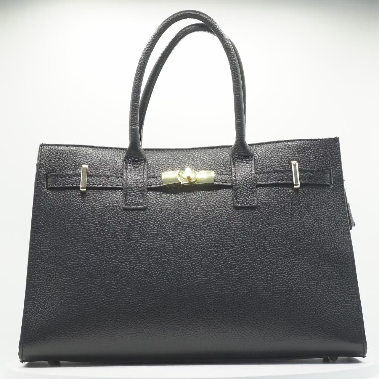 Italian Handmade Leather Bag for Women | Elegant Black Leather Tote From Florence, Made in Italy | Luxury Top Handle Purse